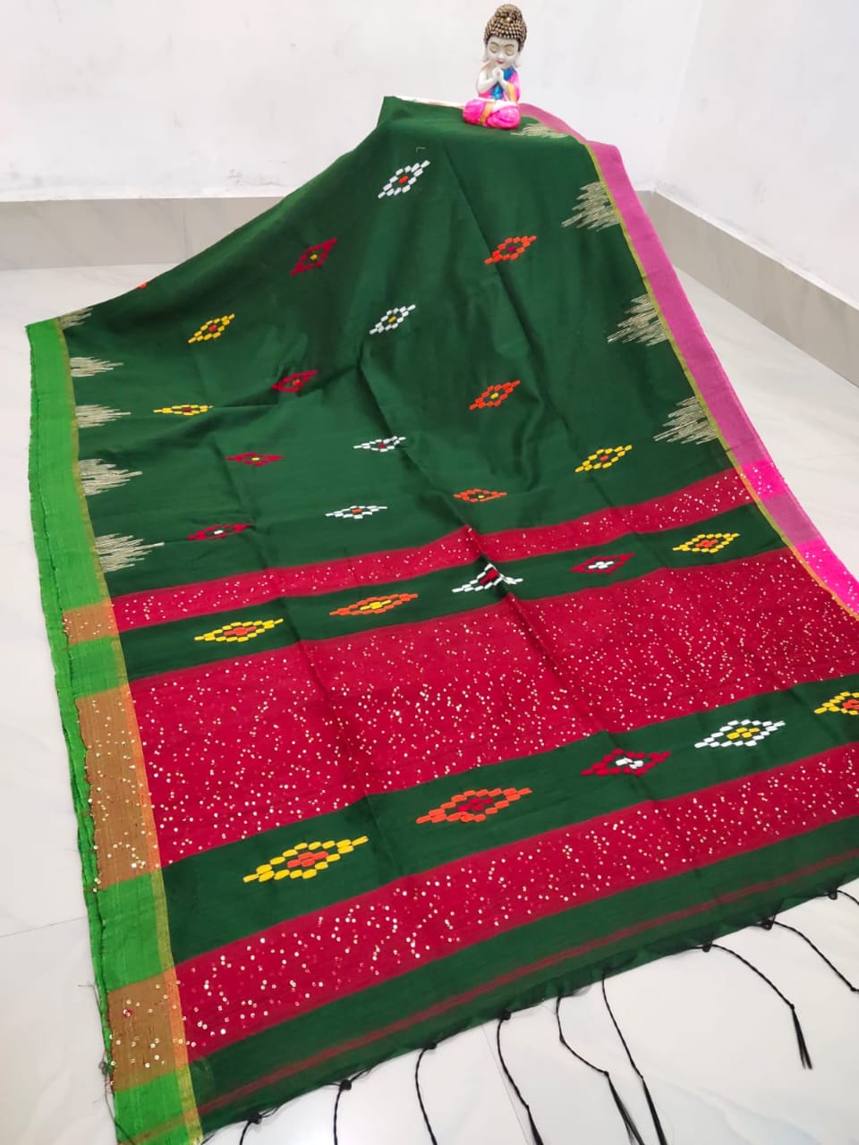 COTTON SILK HANDLOOM SAREE (HAND WEAVING)