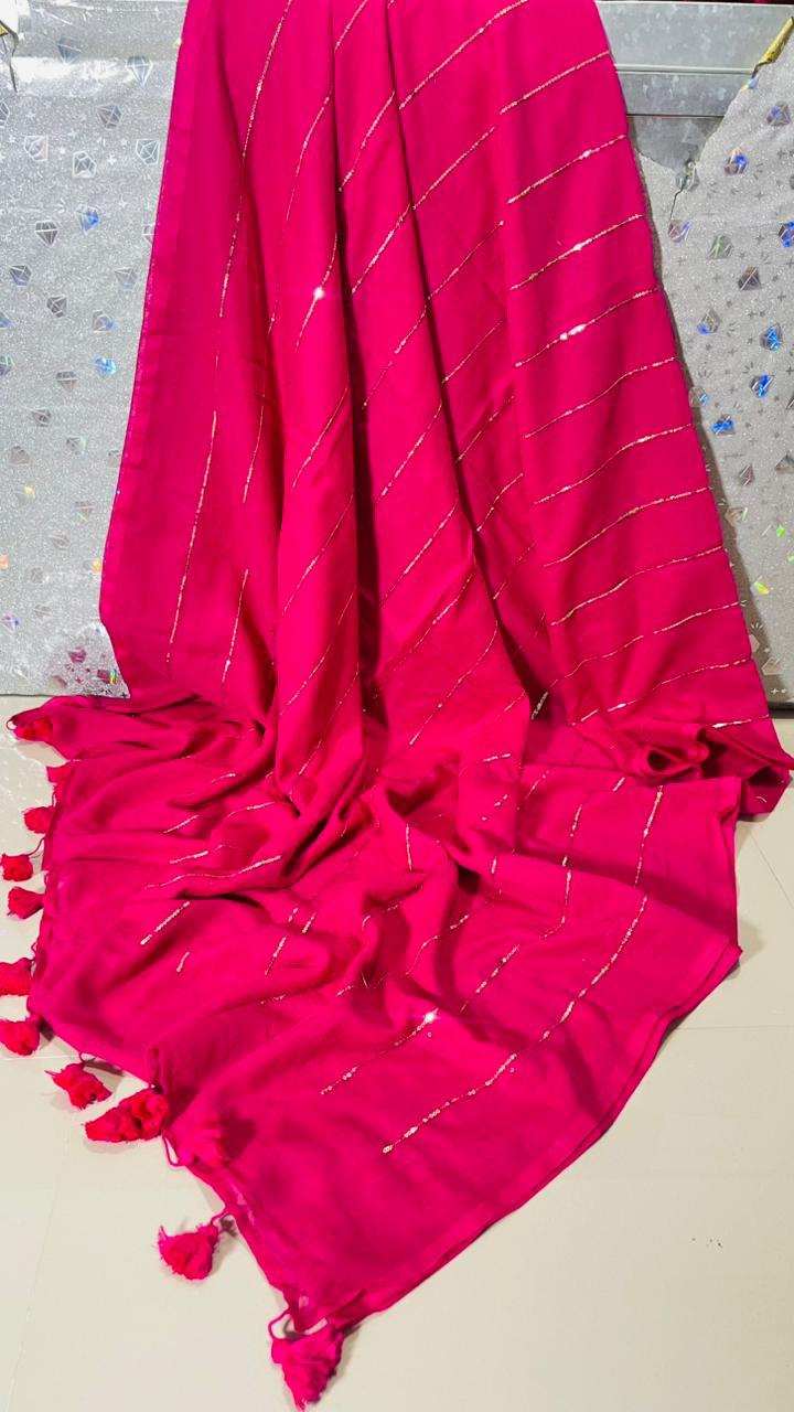 Mul cotton chain seequence saree
