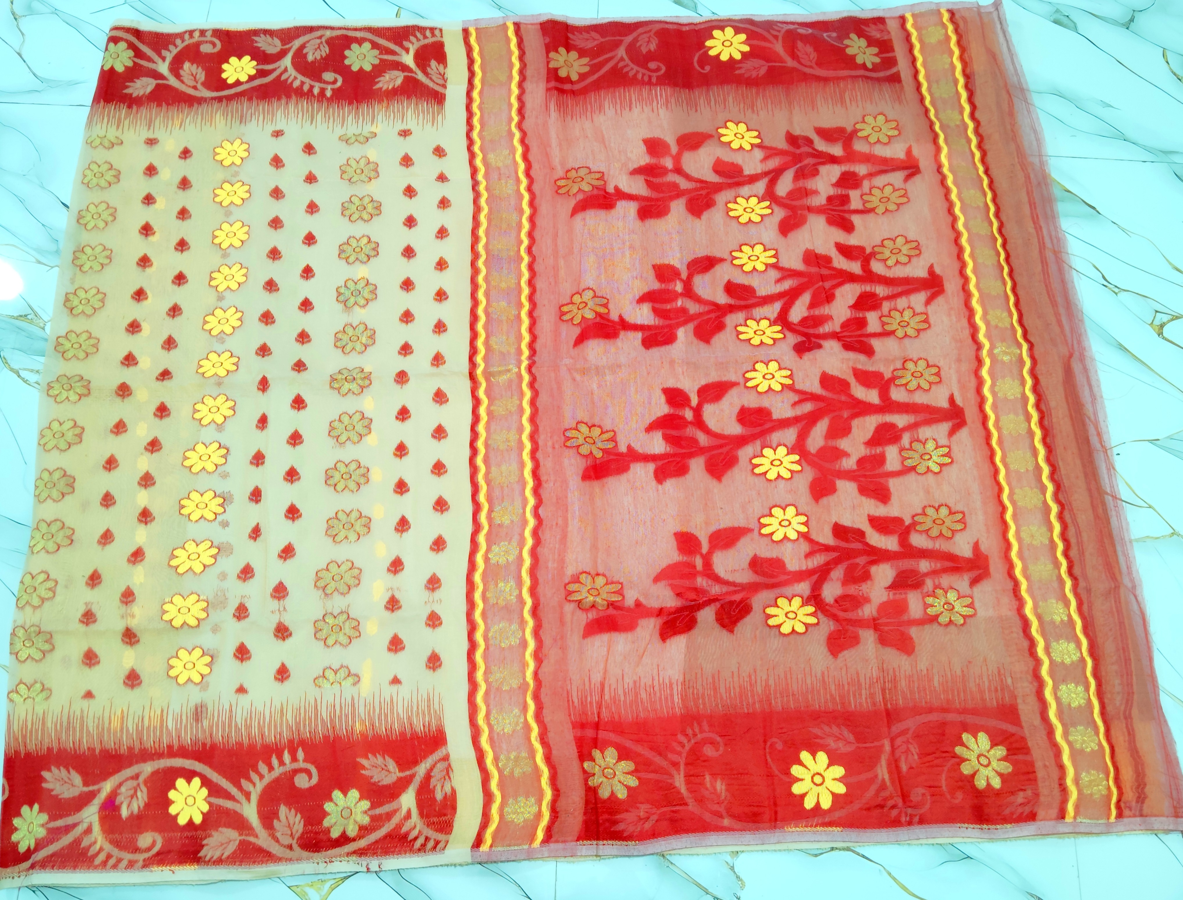 Allover achol contrast ekkot par hard jamdani