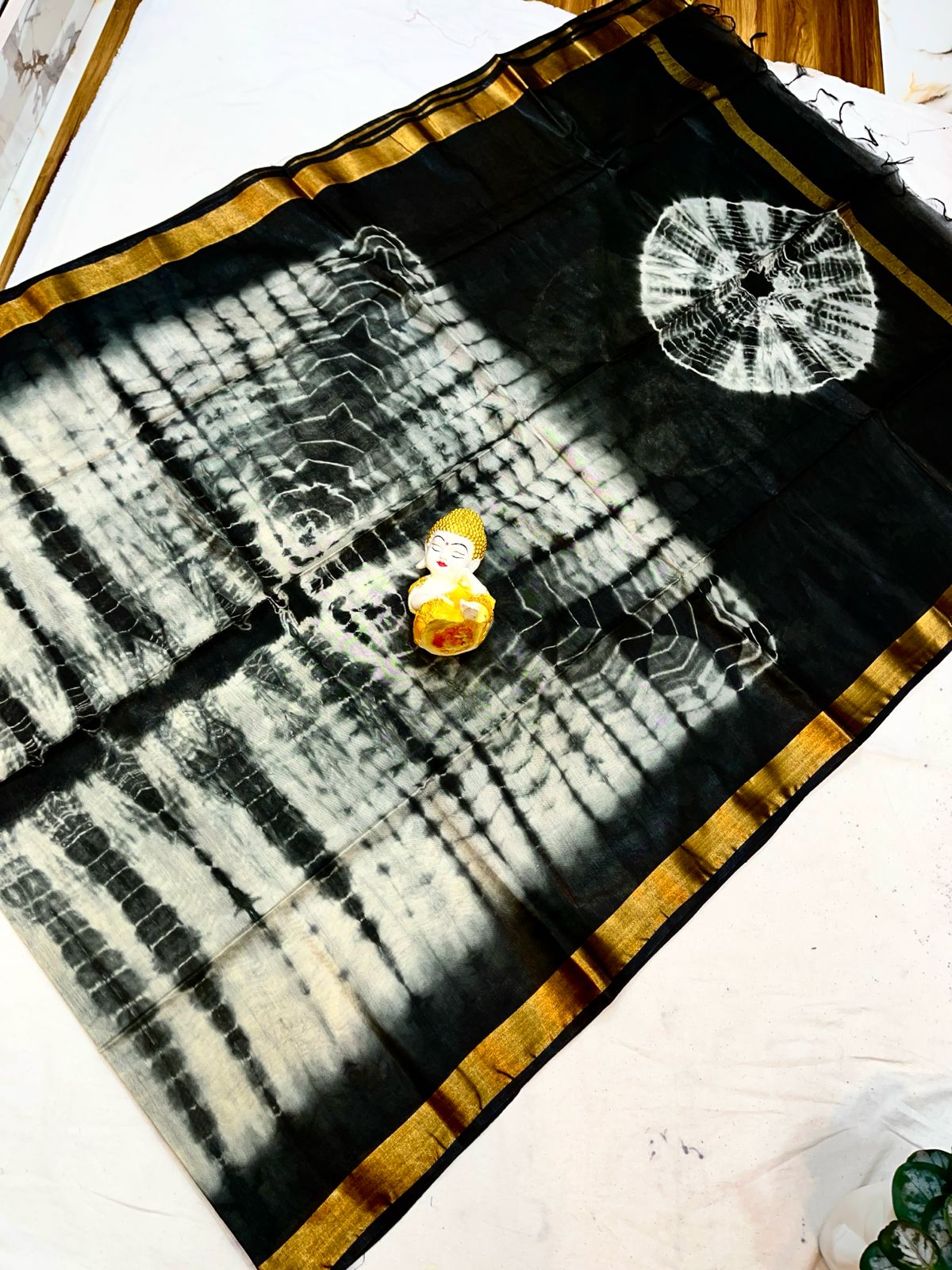  SHILK LINEN SHIBORI PRINT DESIGN SAREE