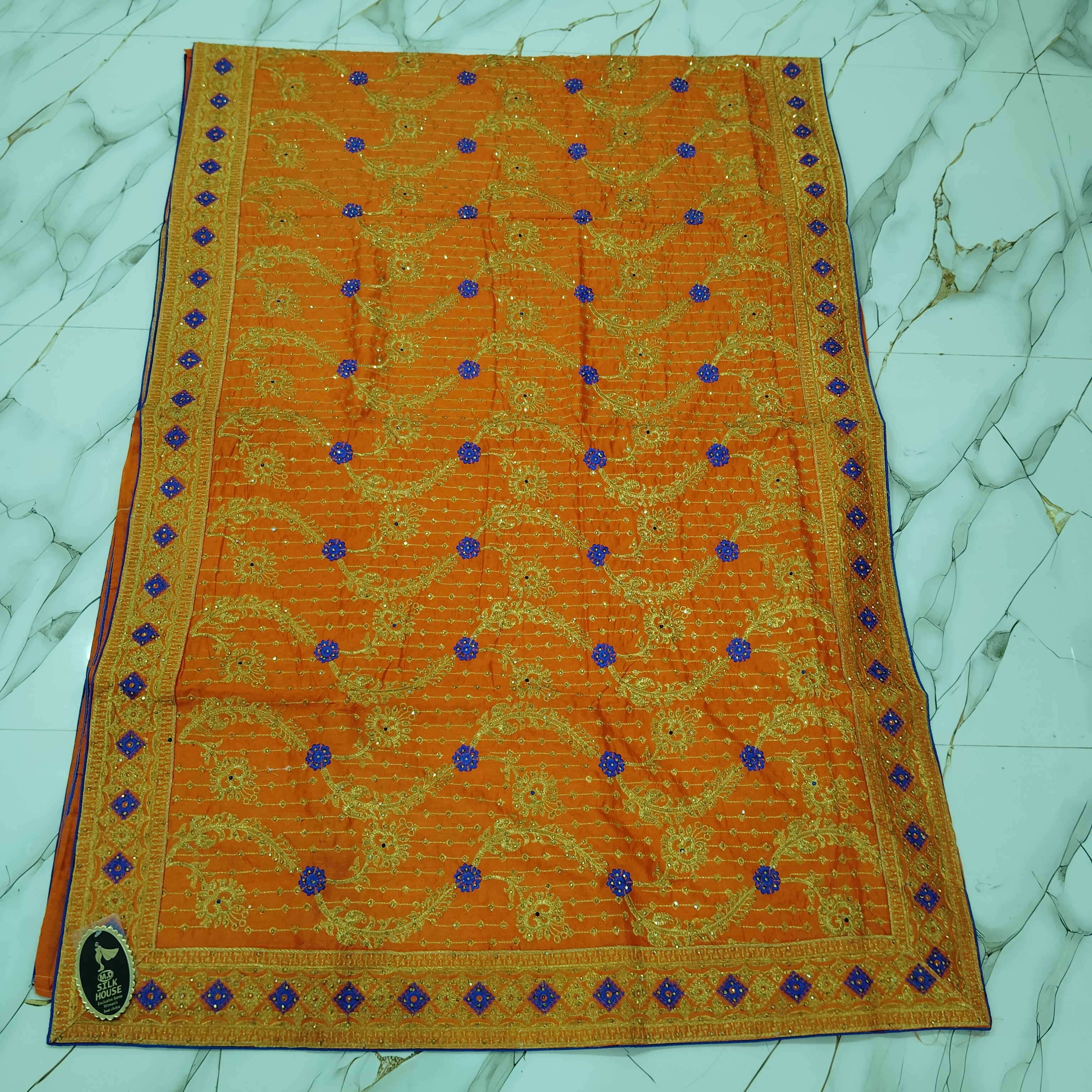 Exclusive Fancy Party wear Silk Saree with Cutdana Work