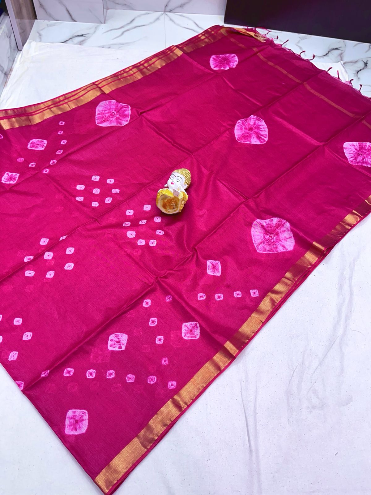  SHILK LINEN SHIBORI PRINT DESIGN SAREE