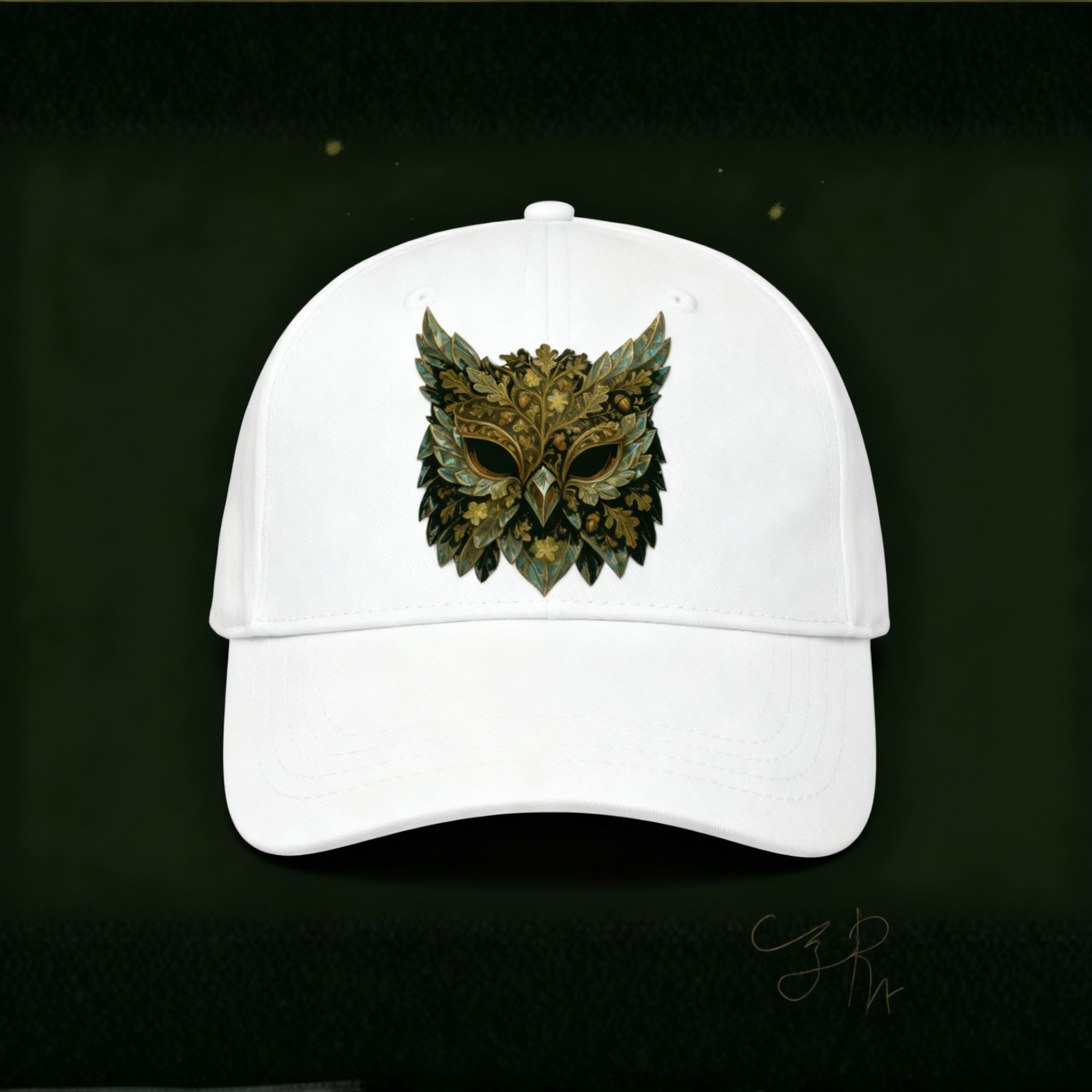 White Cap with Owl Design