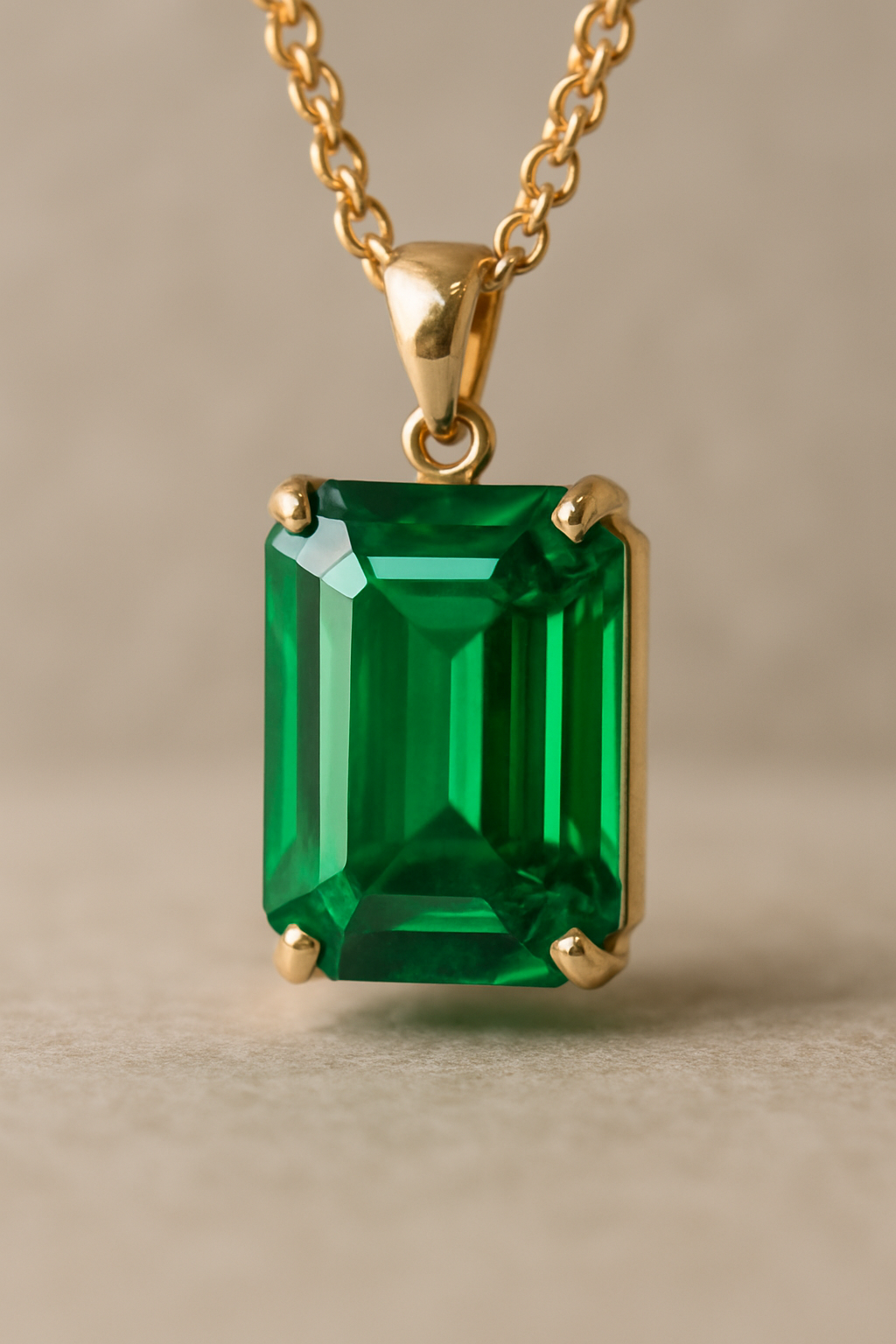 Emerald Pendant Necklace