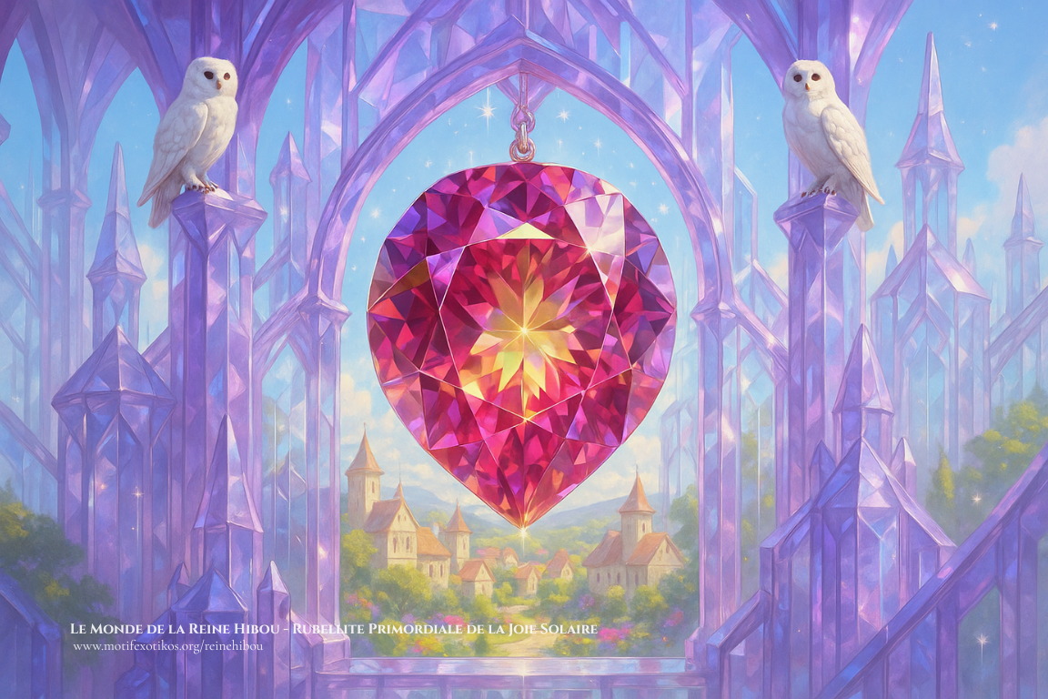 Cartes illustrées présentant les pierres sacrées du Palais de Cristal