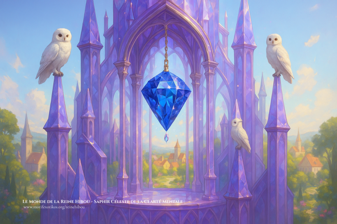 Cartes illustrées présentant les pierres sacrées du Palais de Cristal