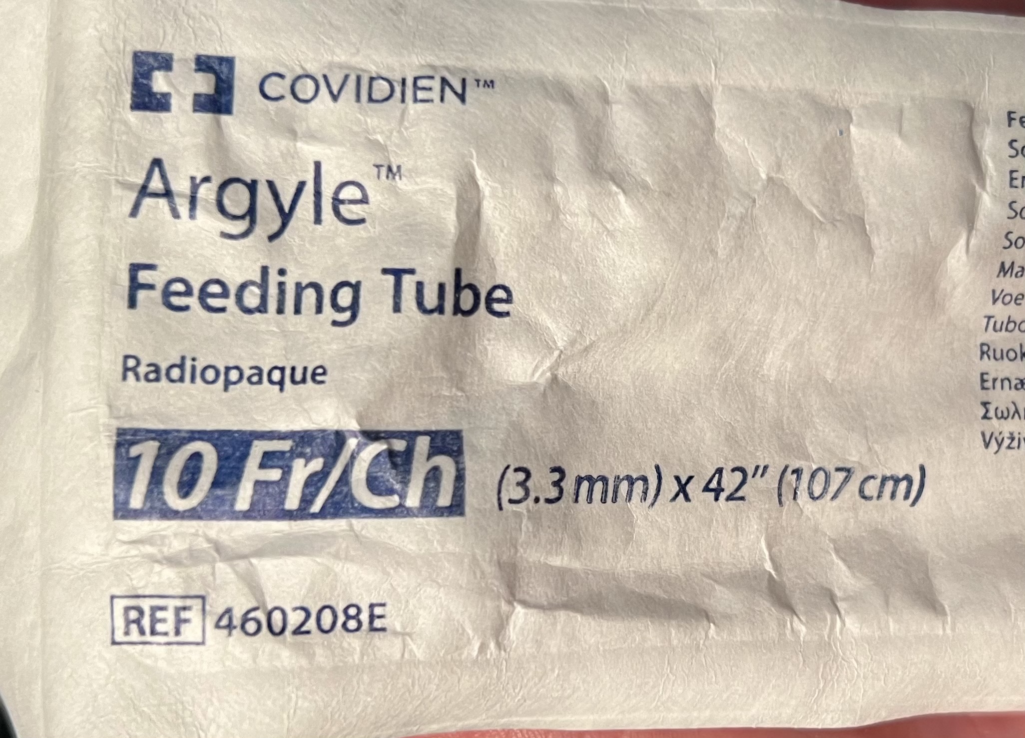 Argyle Feeding Tube 10FR/CH
