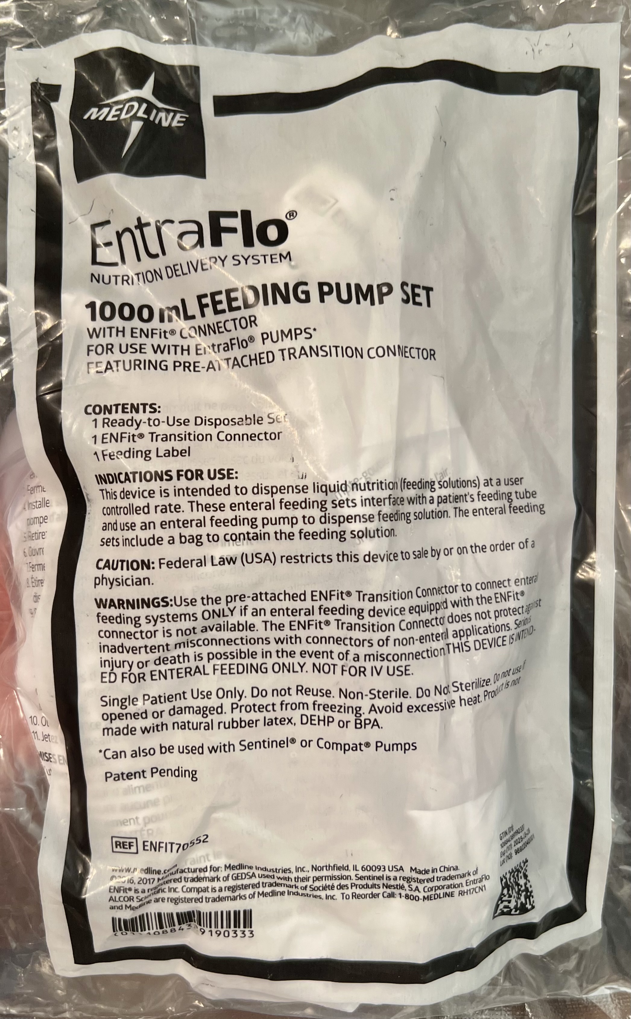 EntraFlo 1000 mL Feeding Pump Set