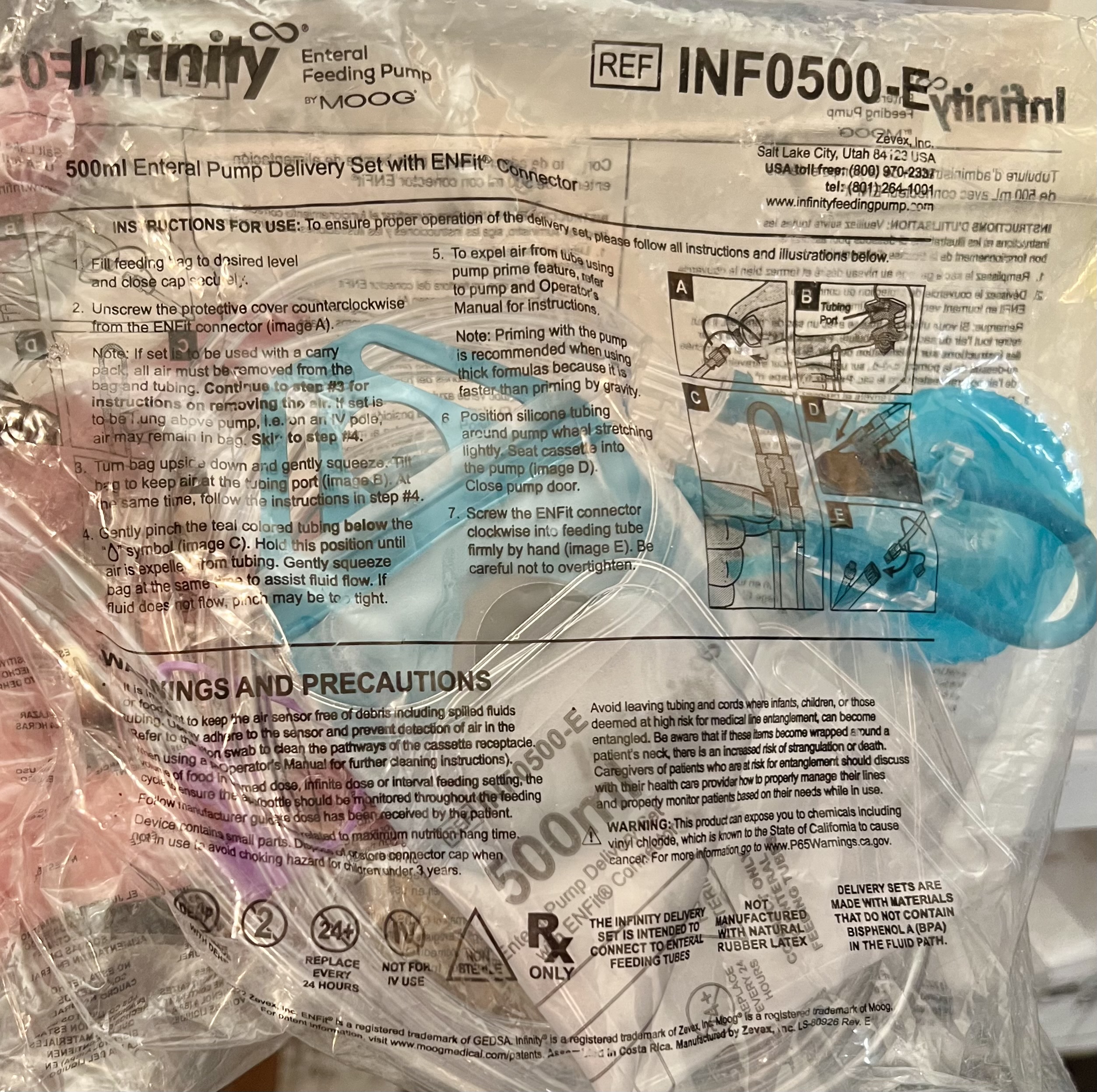 500ml Infinity Enteral Feeding Pump Bag Set