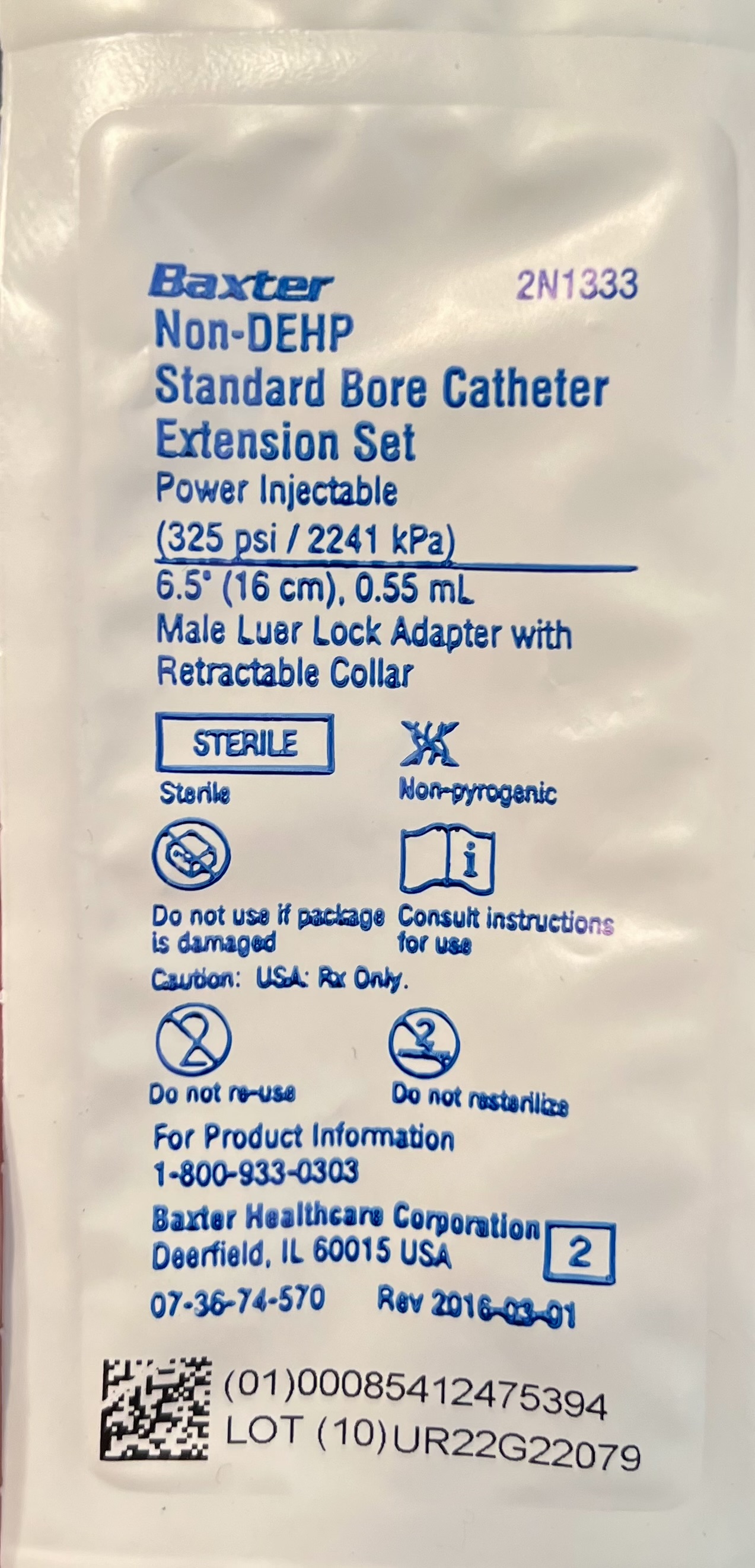 Non-DEHP Standard Bore Catheter Extension Set
