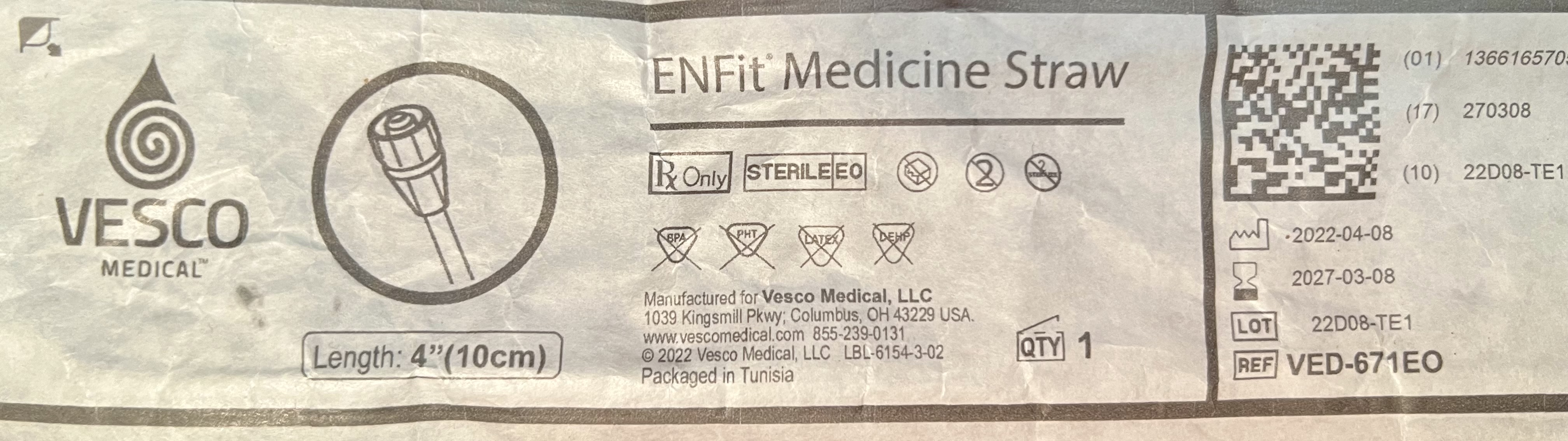 ENFit Medicine Straw