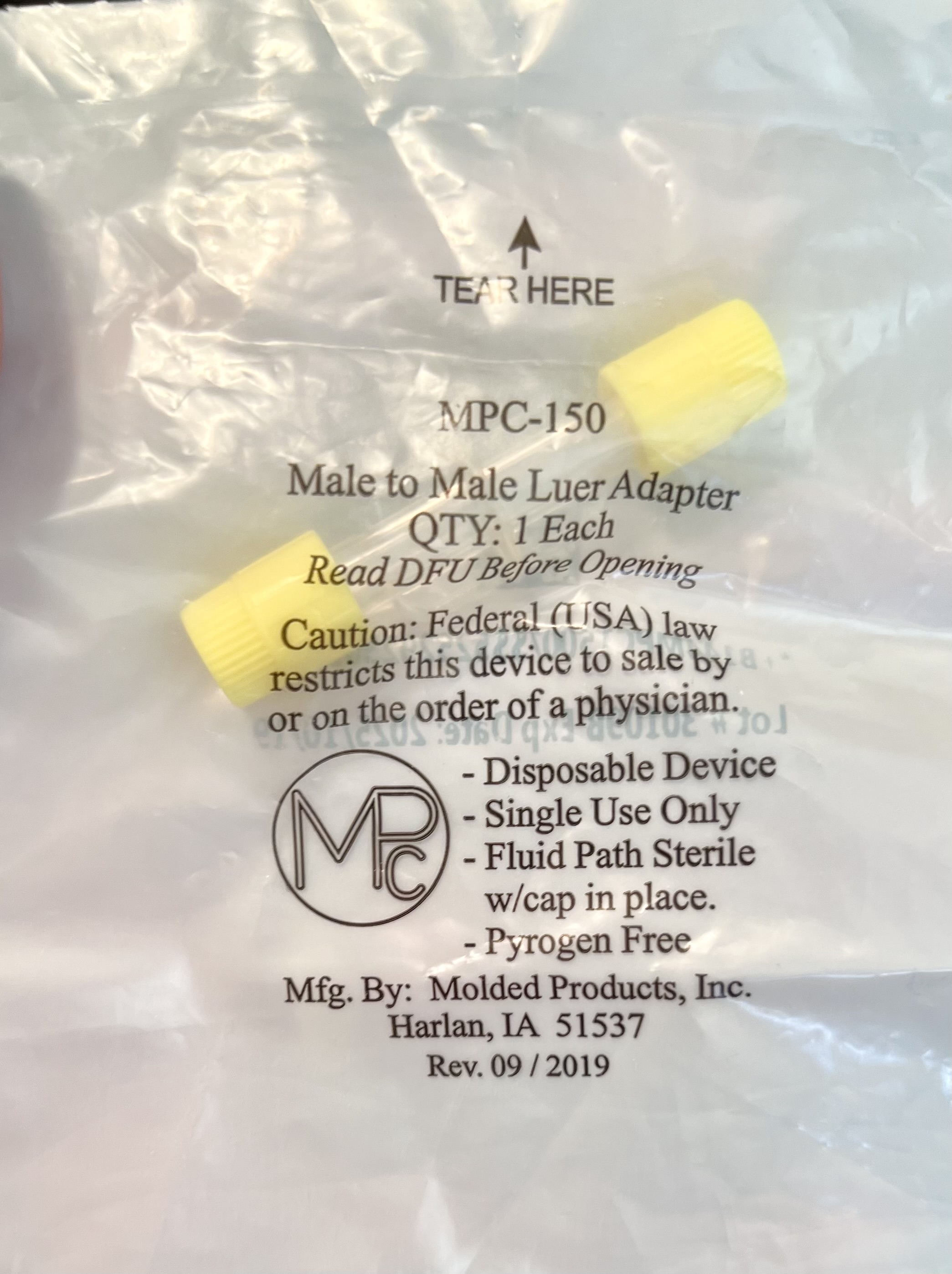 Male to Male Luer Adapter
