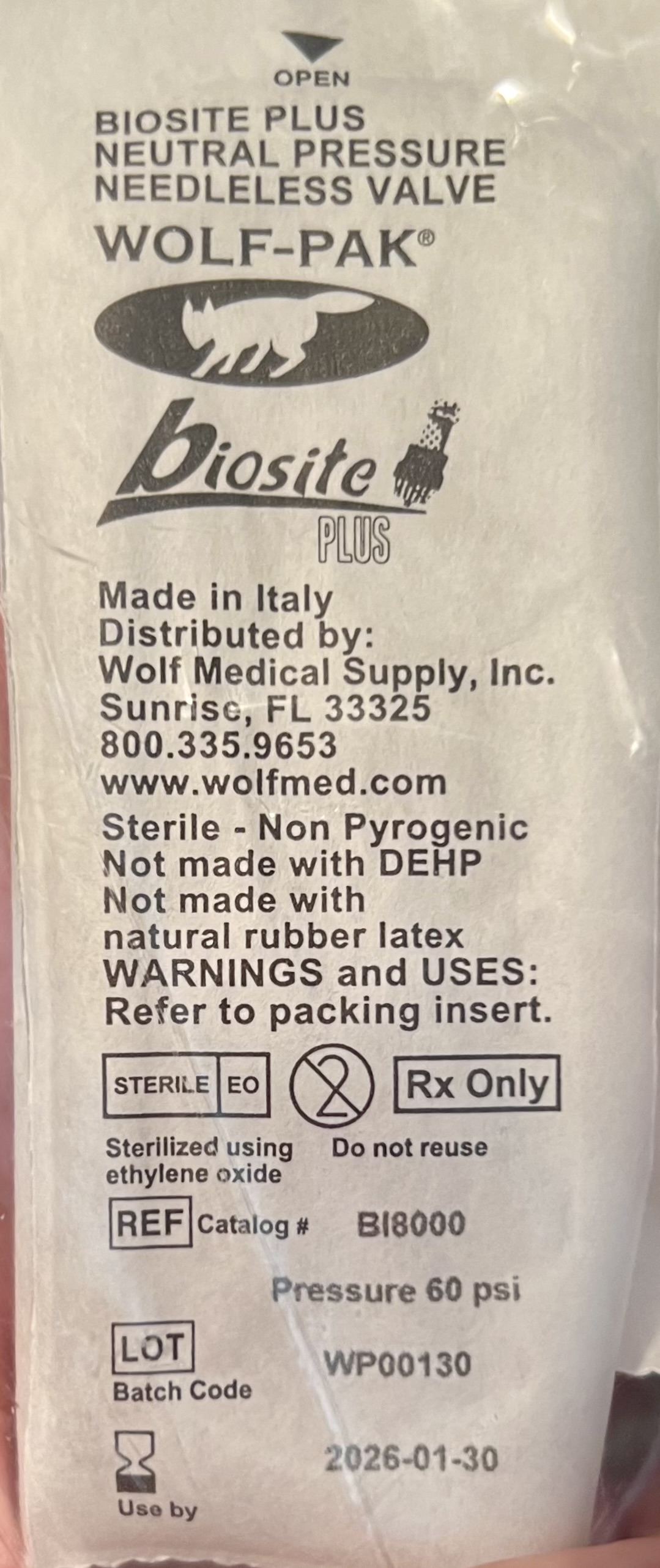 Biosite Plus Neutral Pressure Needless Valve