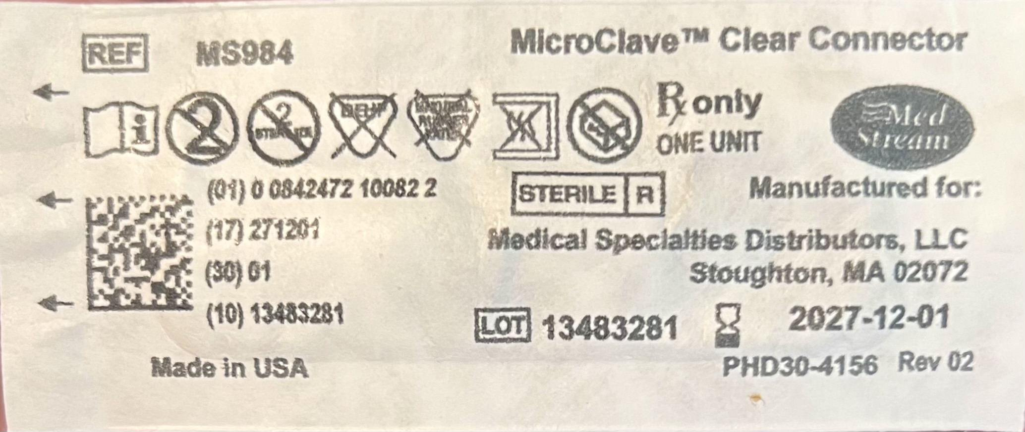 MicroClave™ Clear Connector