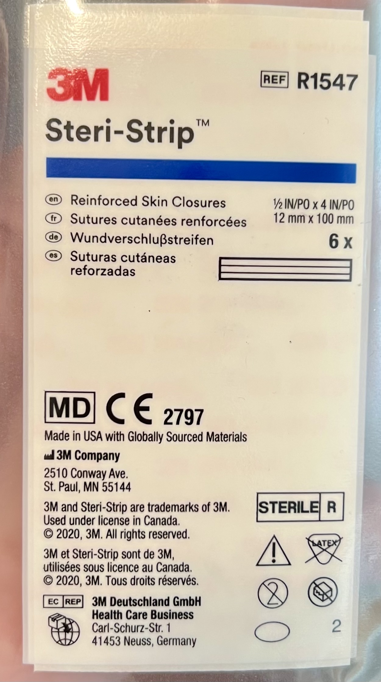 3M Steri-Strip Reinforced Skin Closures 