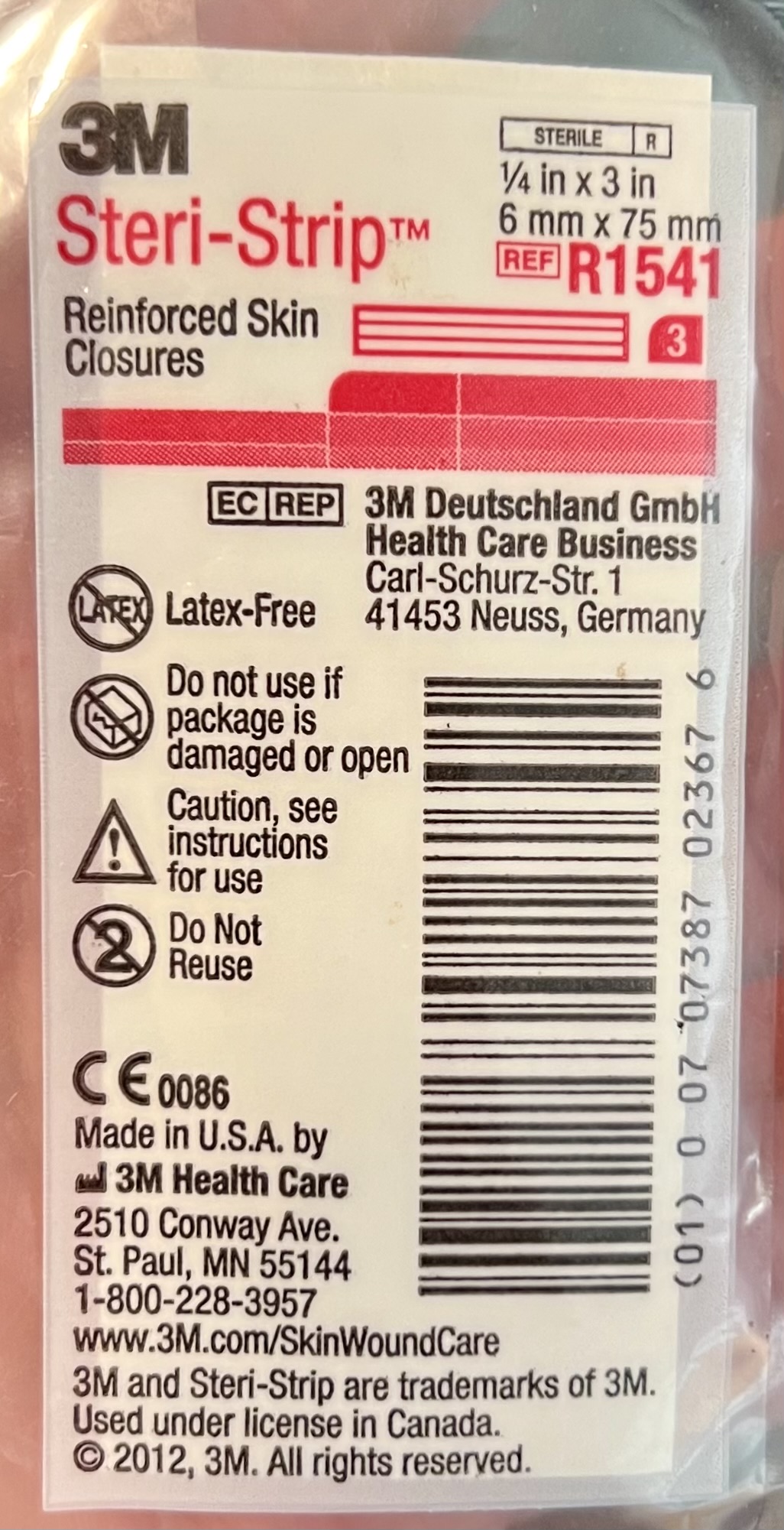 3M Steri-Strip Reinforced Skin Closures