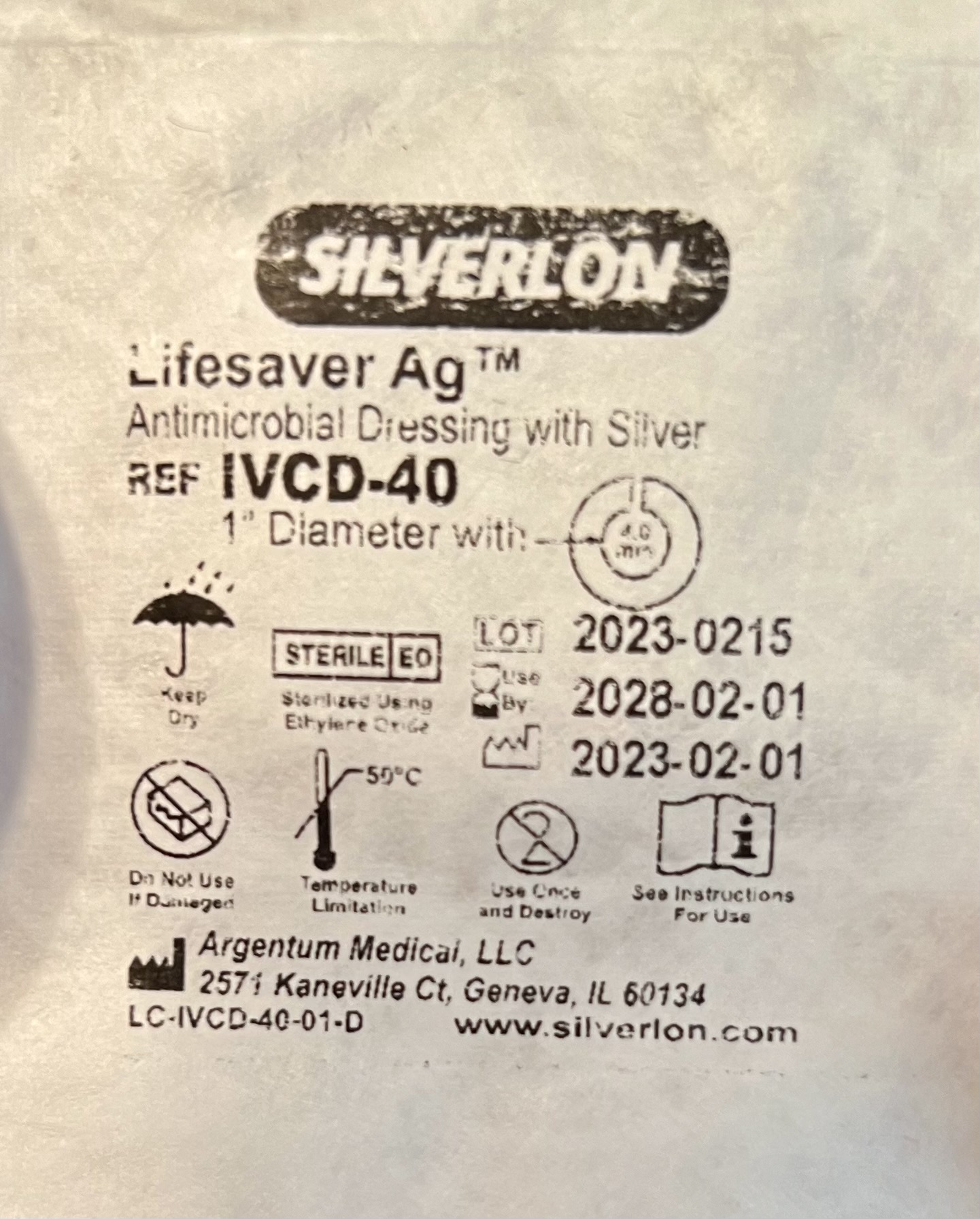 Lifesaver Ag Antimicrobial Dressing with Silver