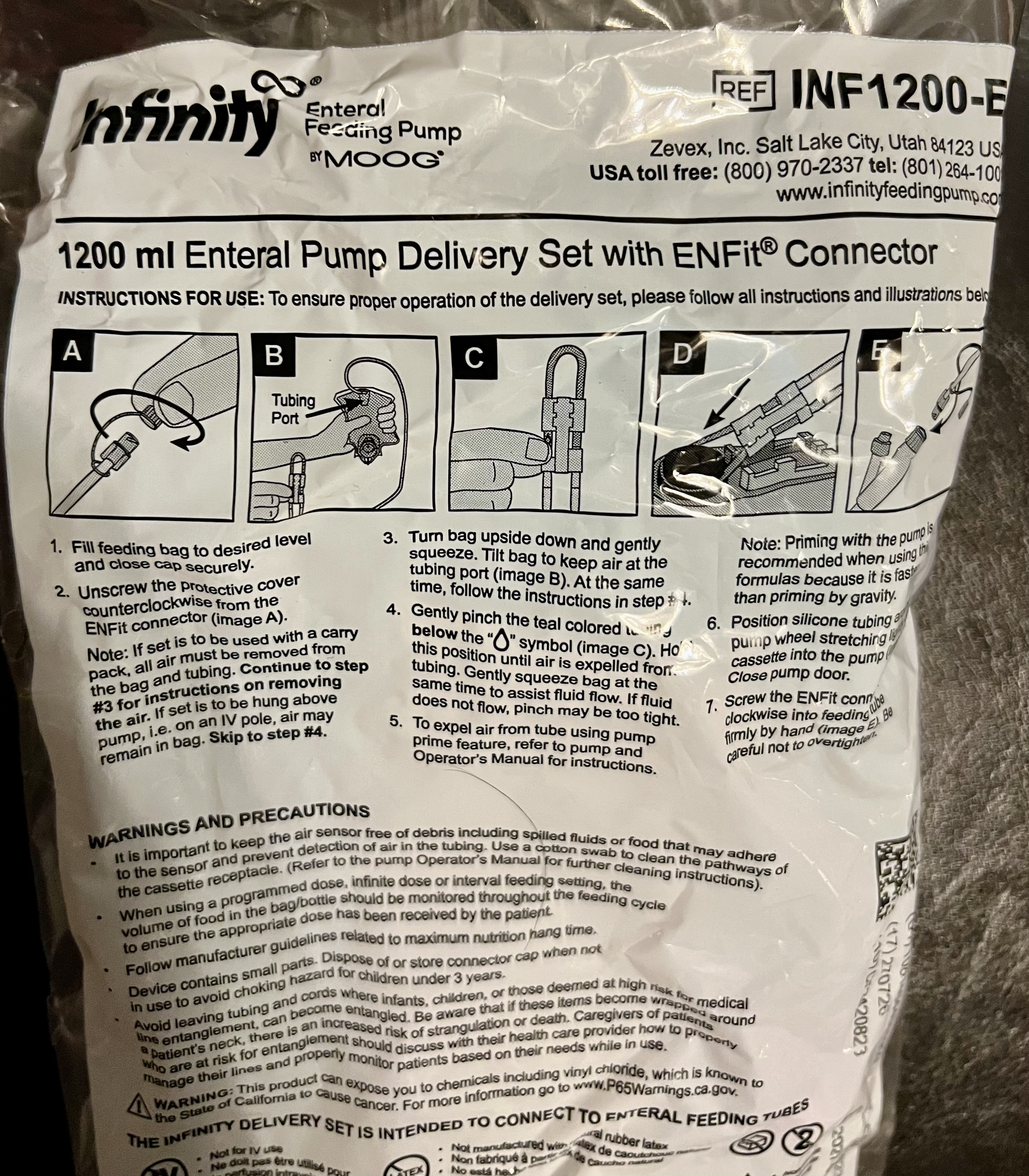 Infinity 1200ml Enteral Pump Delivery Set