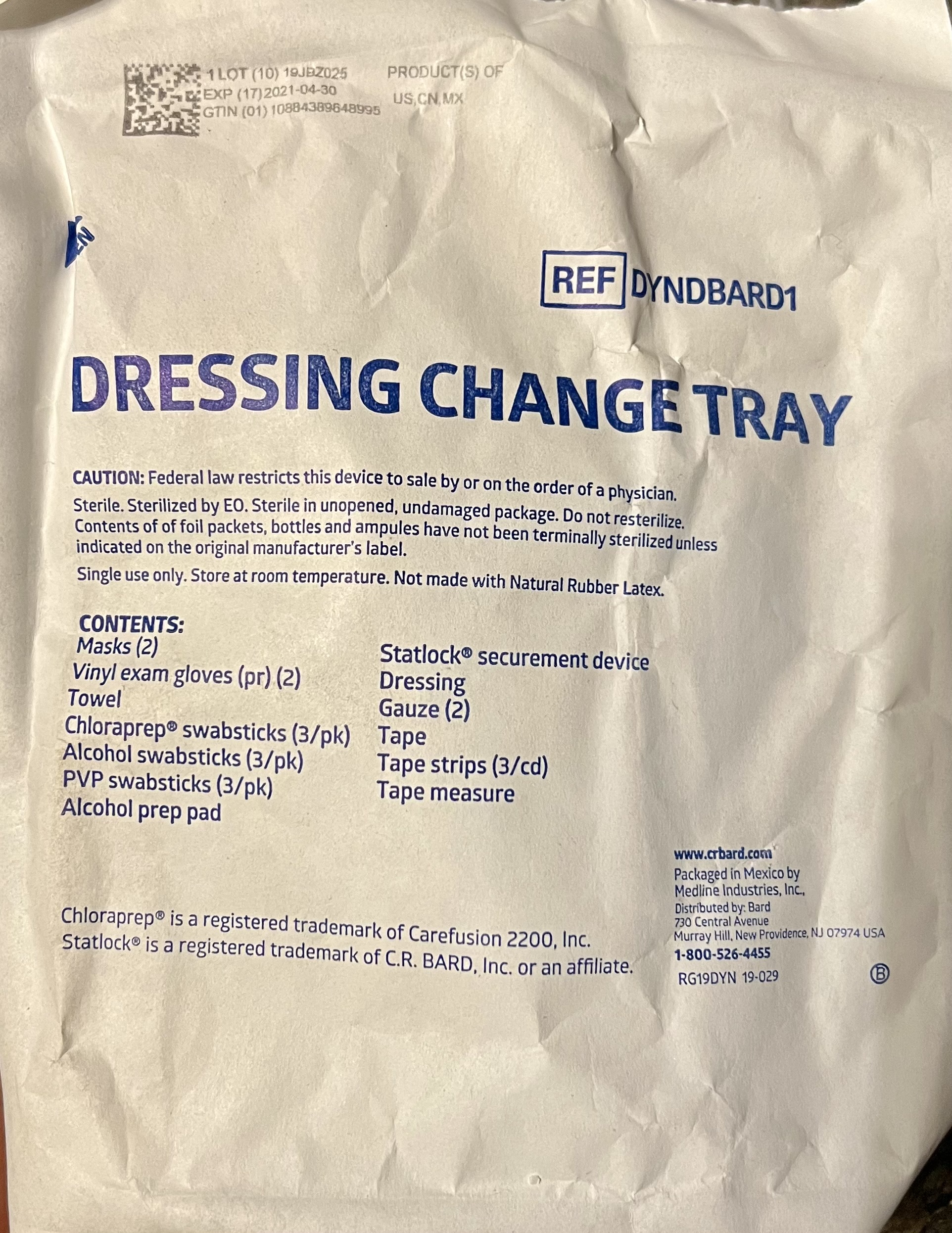 Dressing Change Tray
