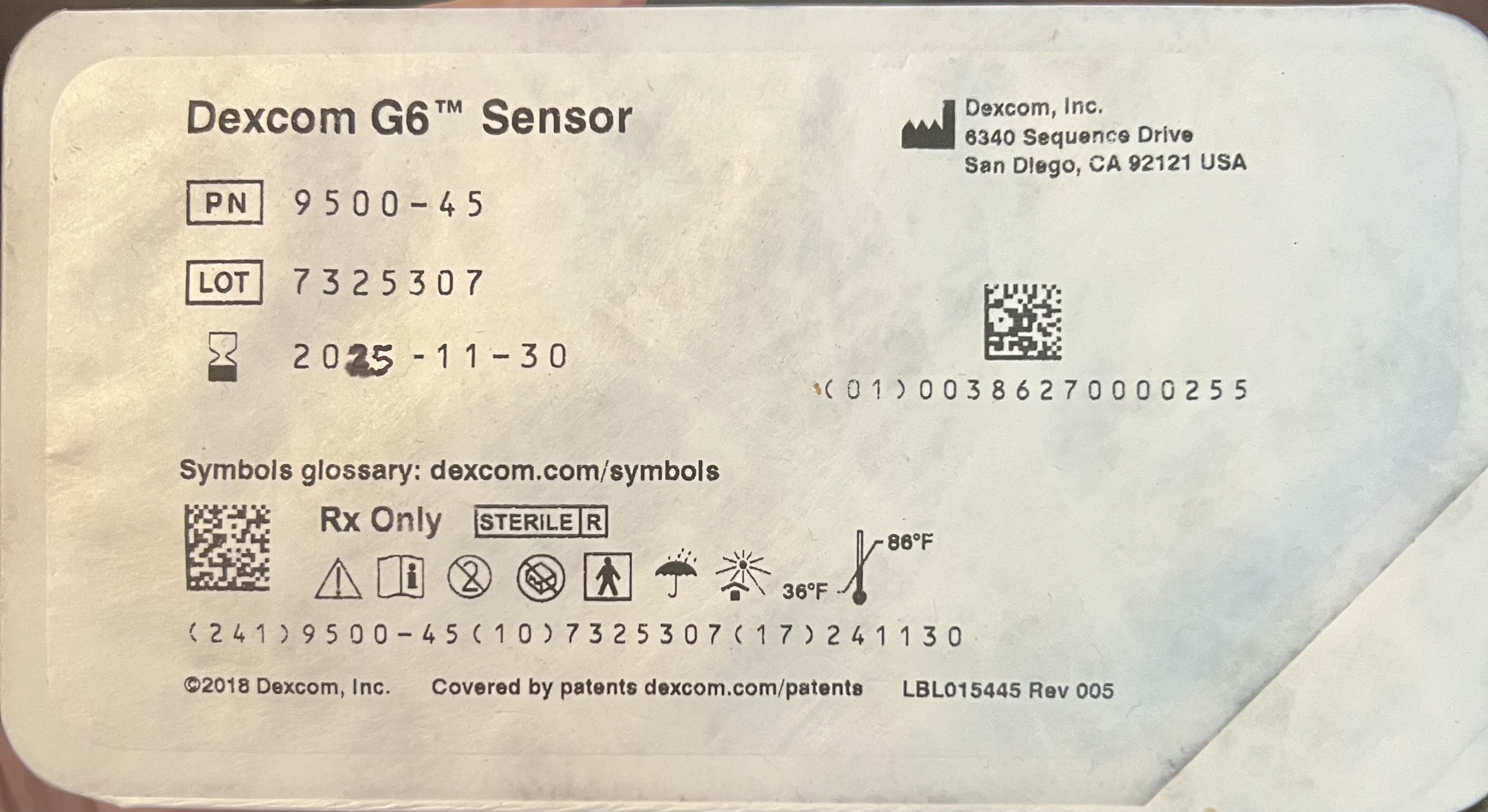 Dexcom G6 Sensor
