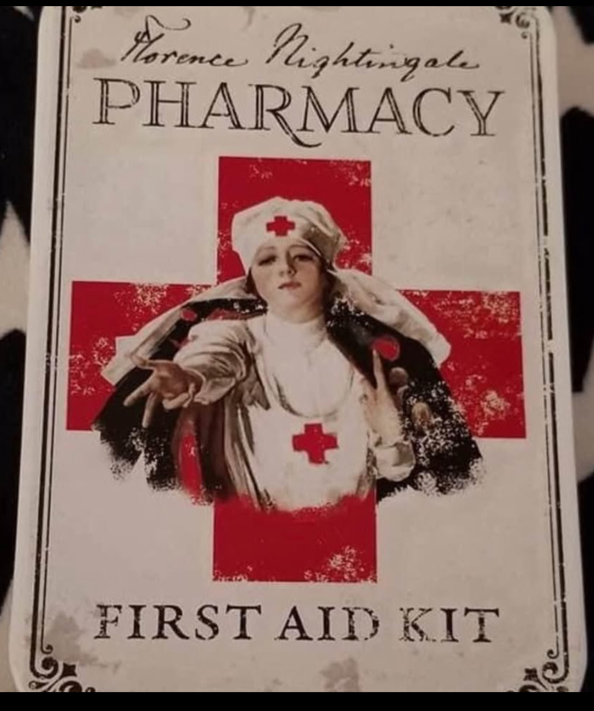 Vintage Victorian Florence Nightingale First Aid Metal Box