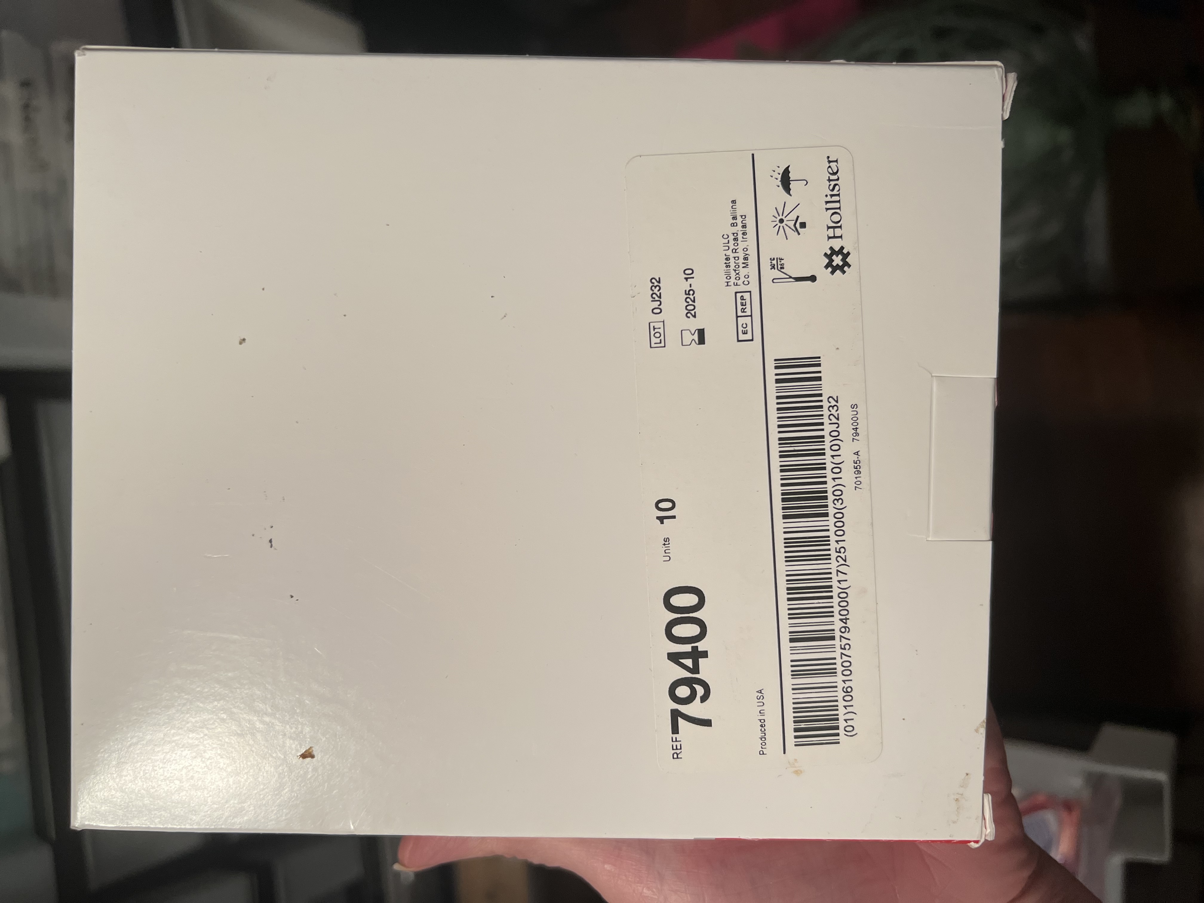 Hollister Ostomy Pouch 79400 box of 10 units 