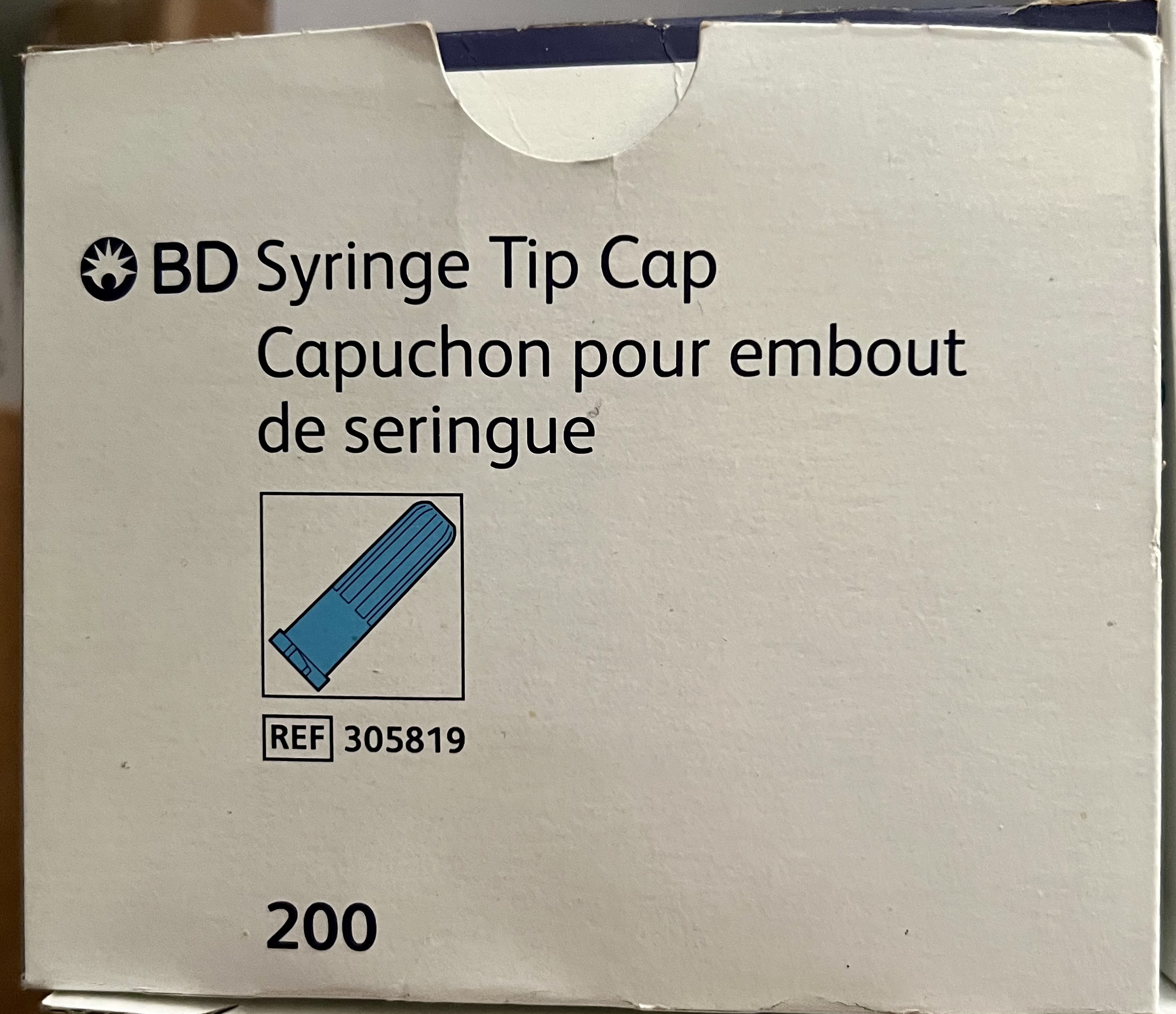 BD Syringe Tip Cap box of 200