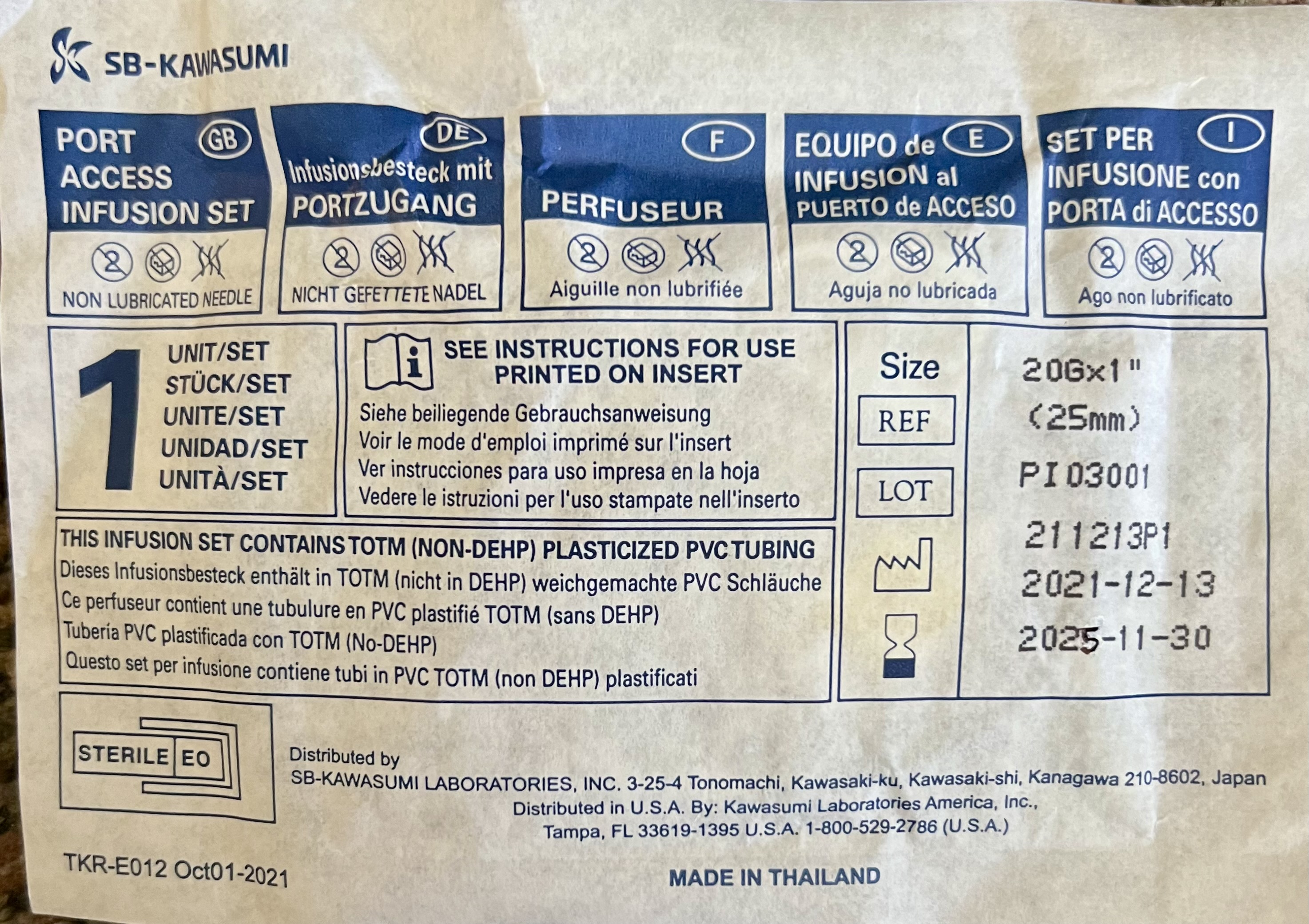 Kawasaki Port Access Infusion Set SB-Kawasumi 