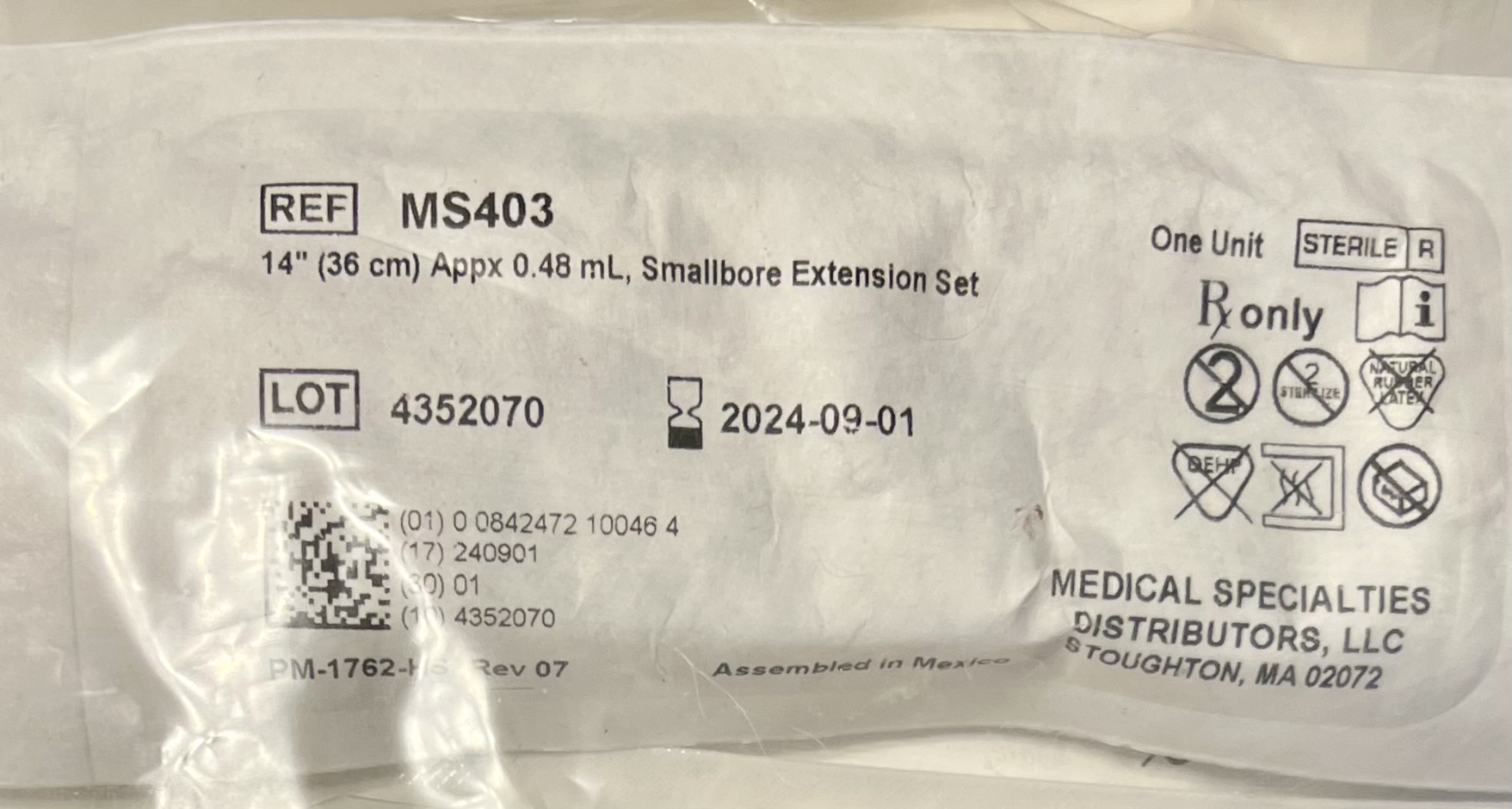 Smallbore Extension Set MS403