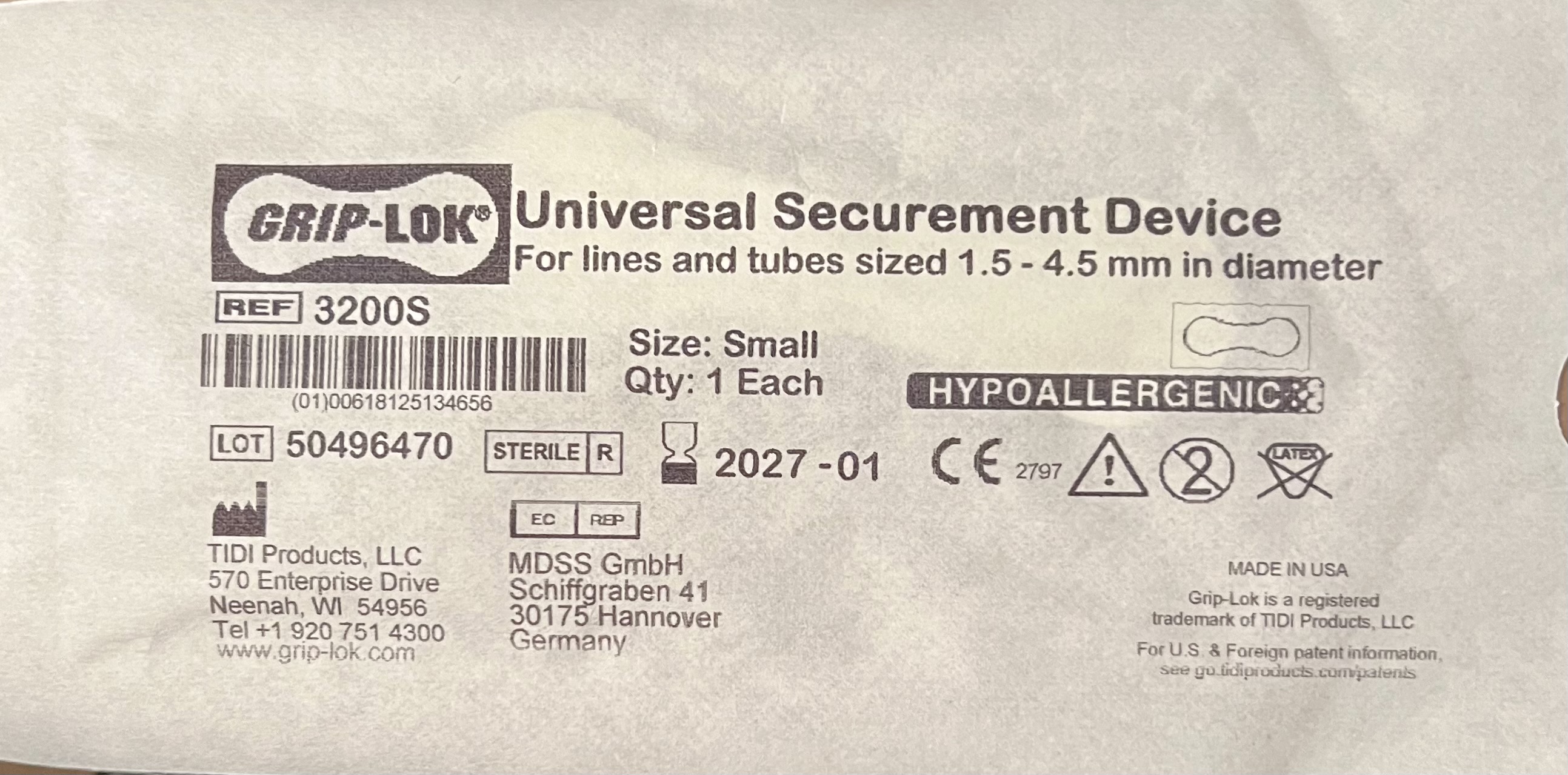 Grip-Lok Universal Securement Device Ref 3200S