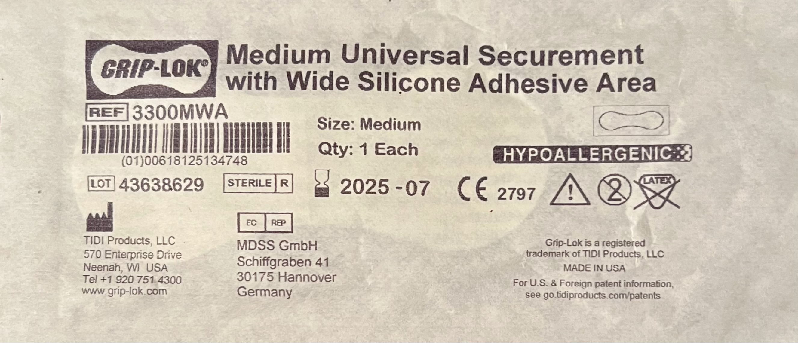 Grip-Lok Medium Universal Securement Ref 3300MWA