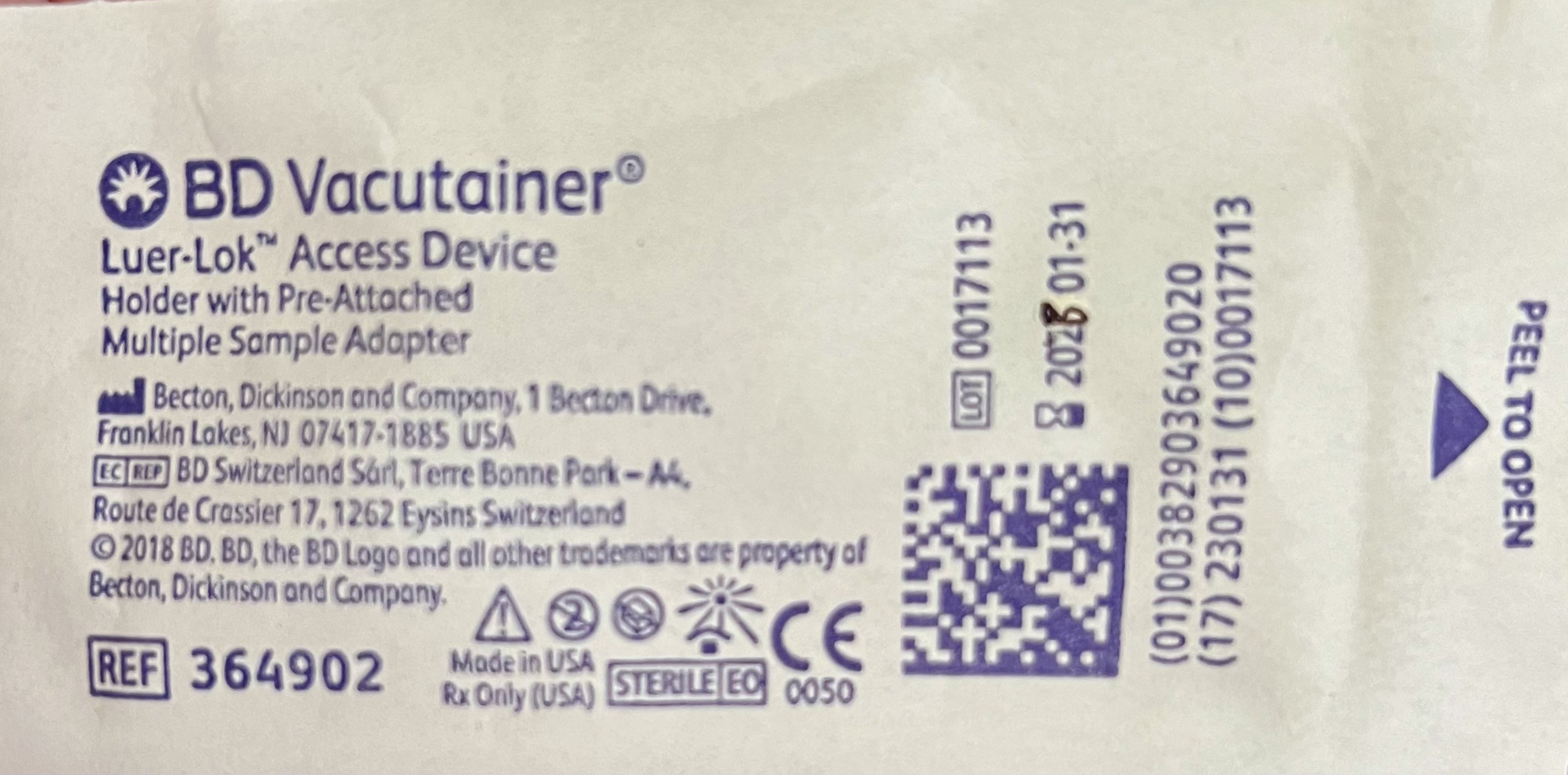 BD Vacutainer Luer-Lok Access Device