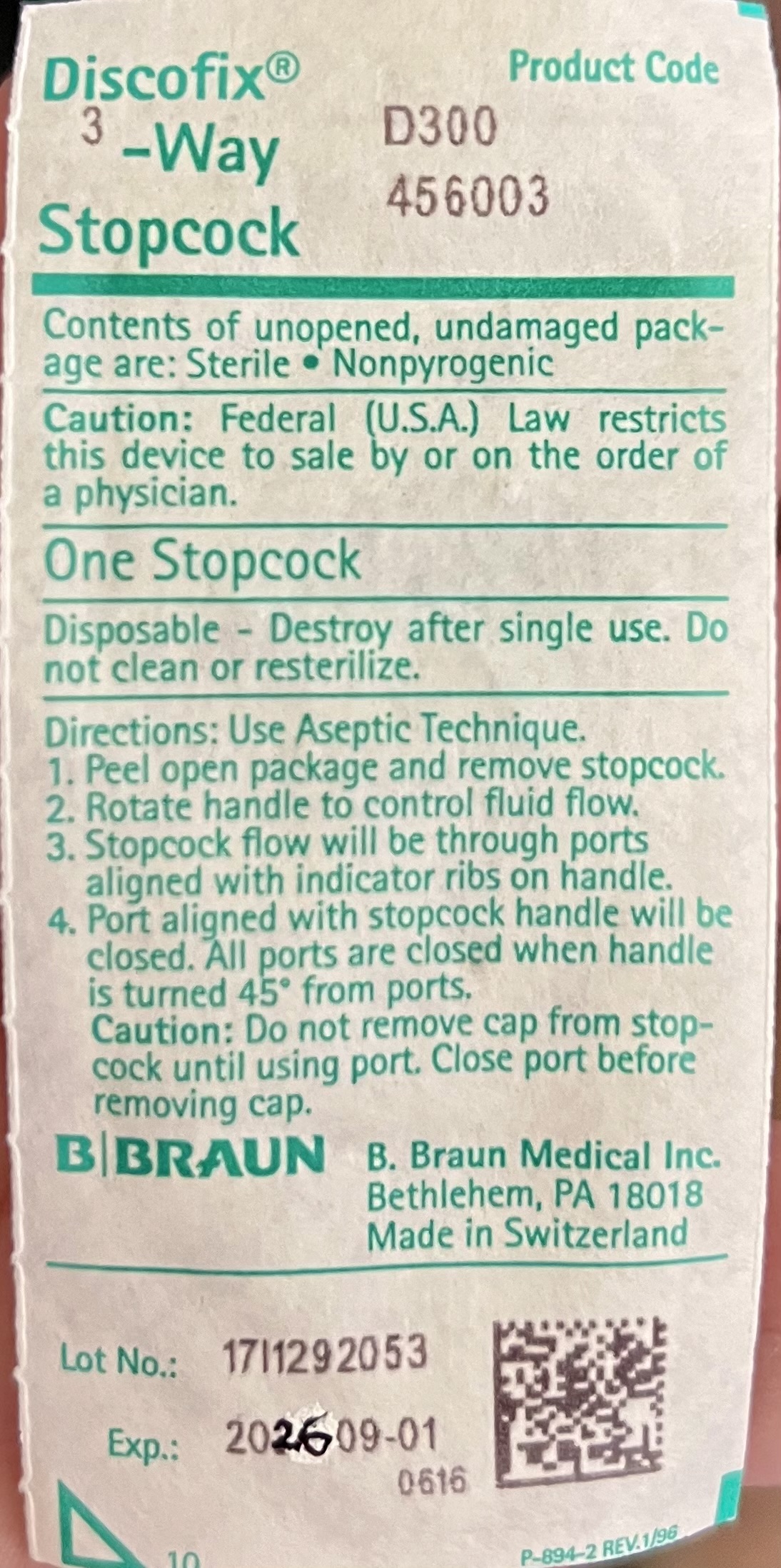 Discofix 3-Way Stopcock