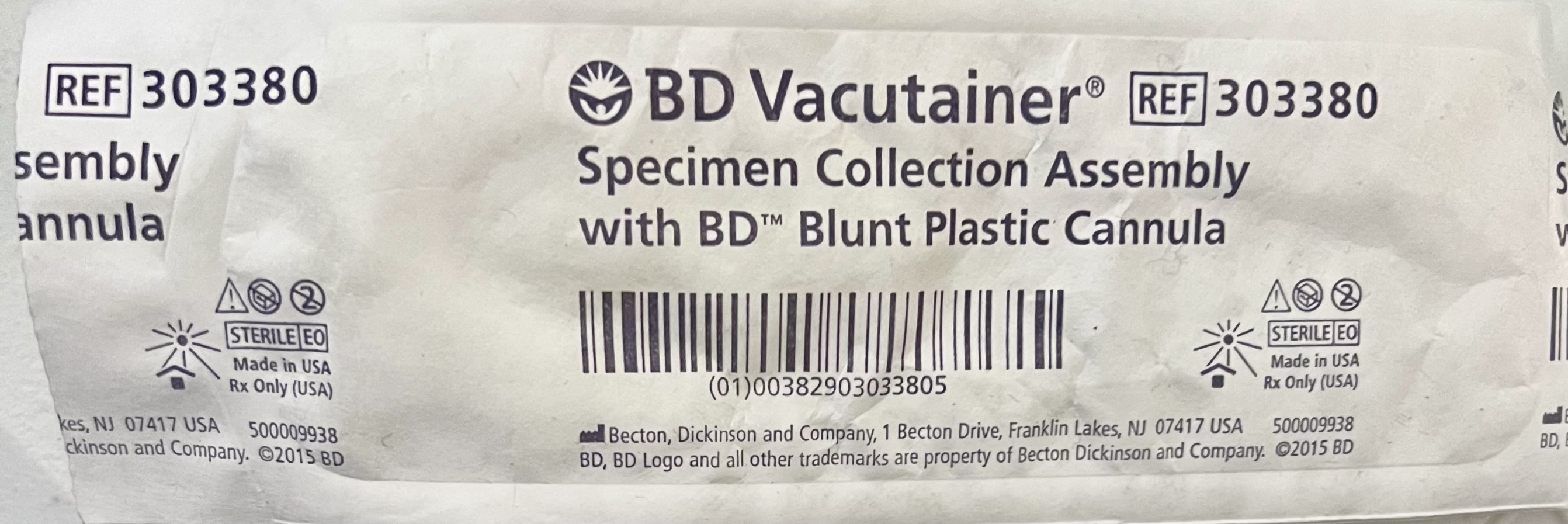 BD Vacutainer Specimen Collection Assembly