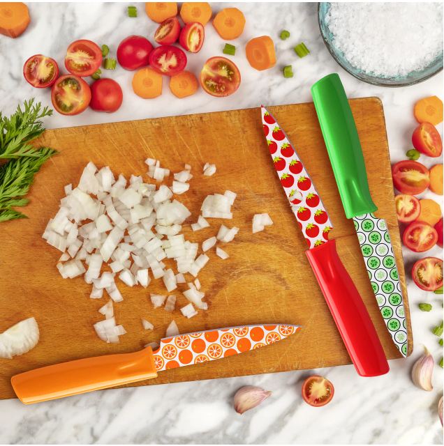 Printed Kitchen Knife Set of 3
