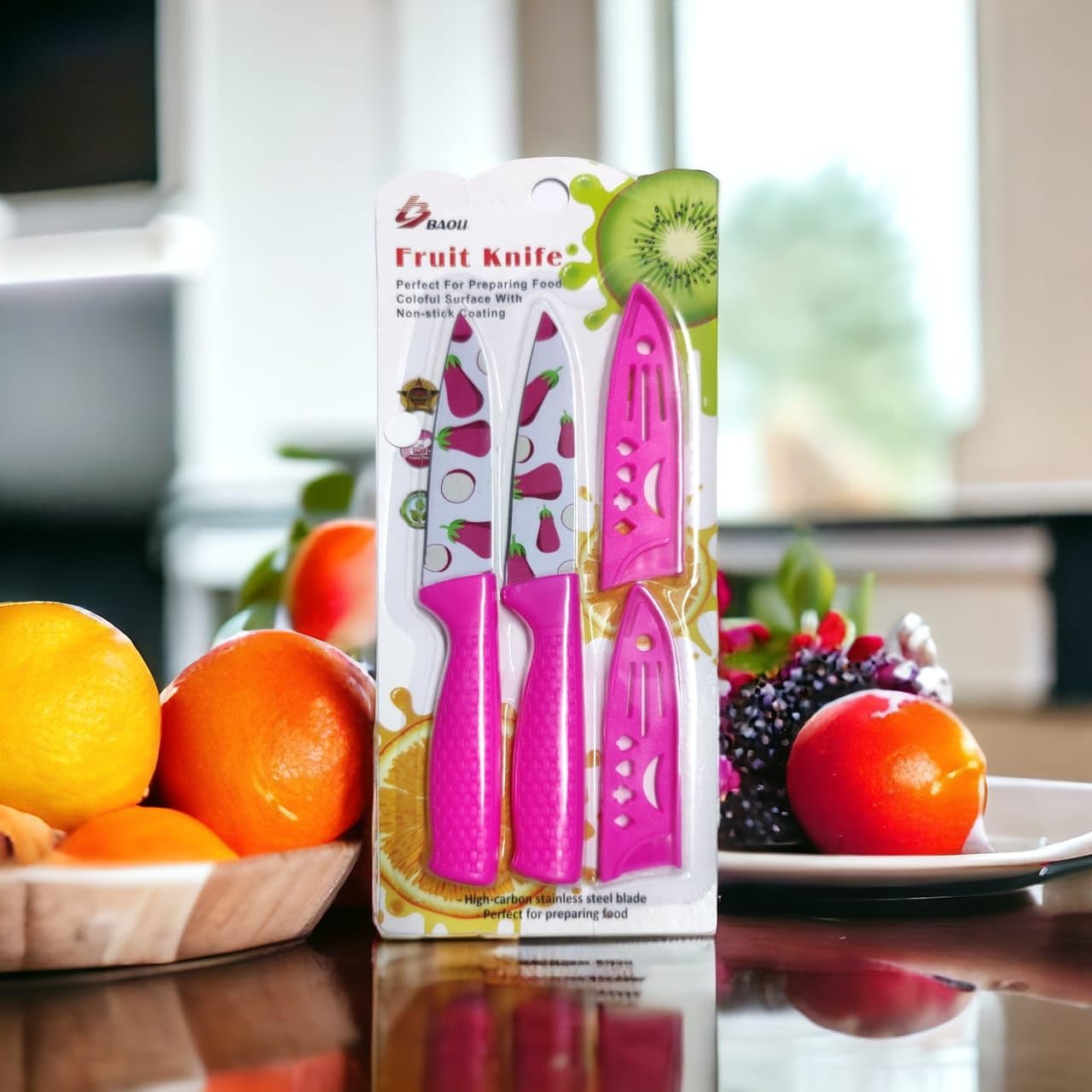 Printed Kitchen Knife Set of 2
