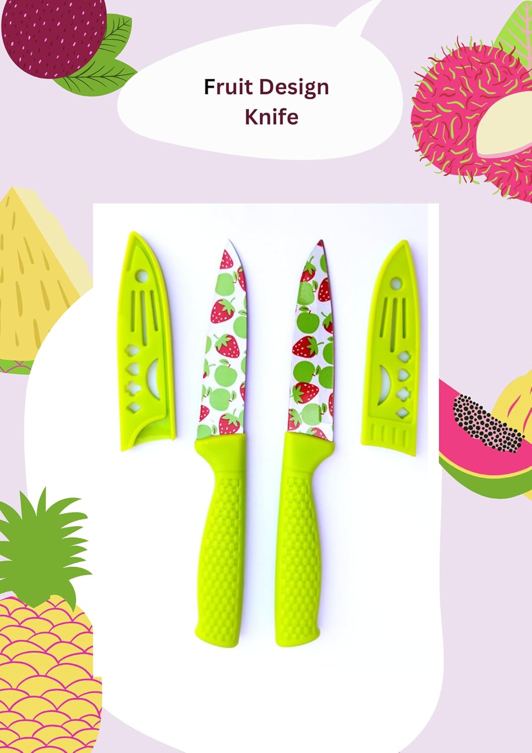 Printed Kitchen Knife Set of 2