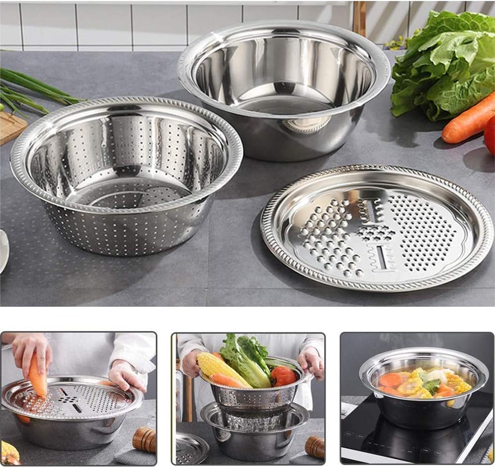 3 in 1 Multi Steel Bowl Set(26cm)