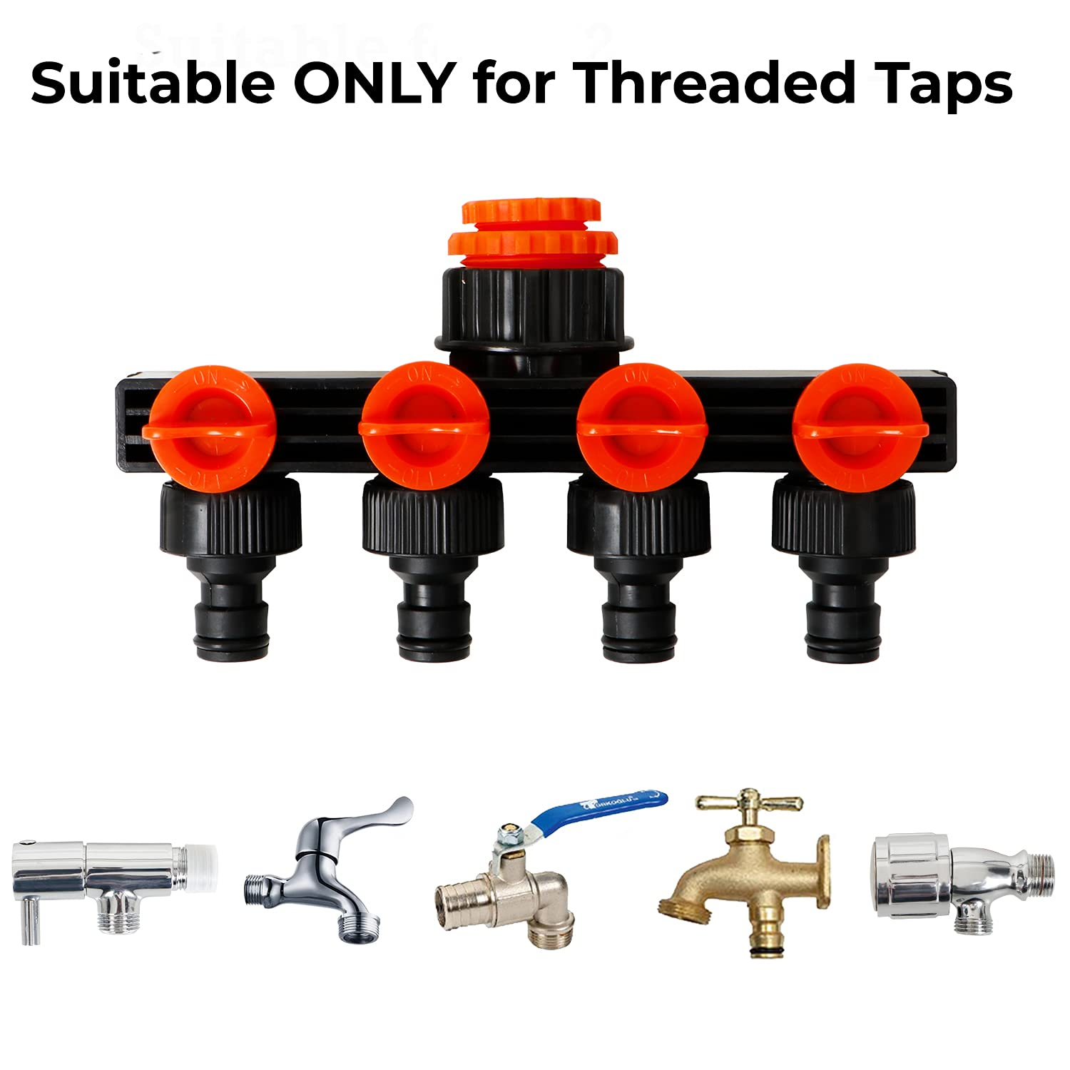 4 Way Water Tap Connector