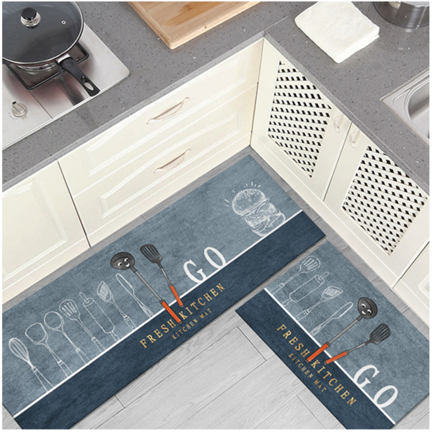 Non-Slip Go Kitchen Mat