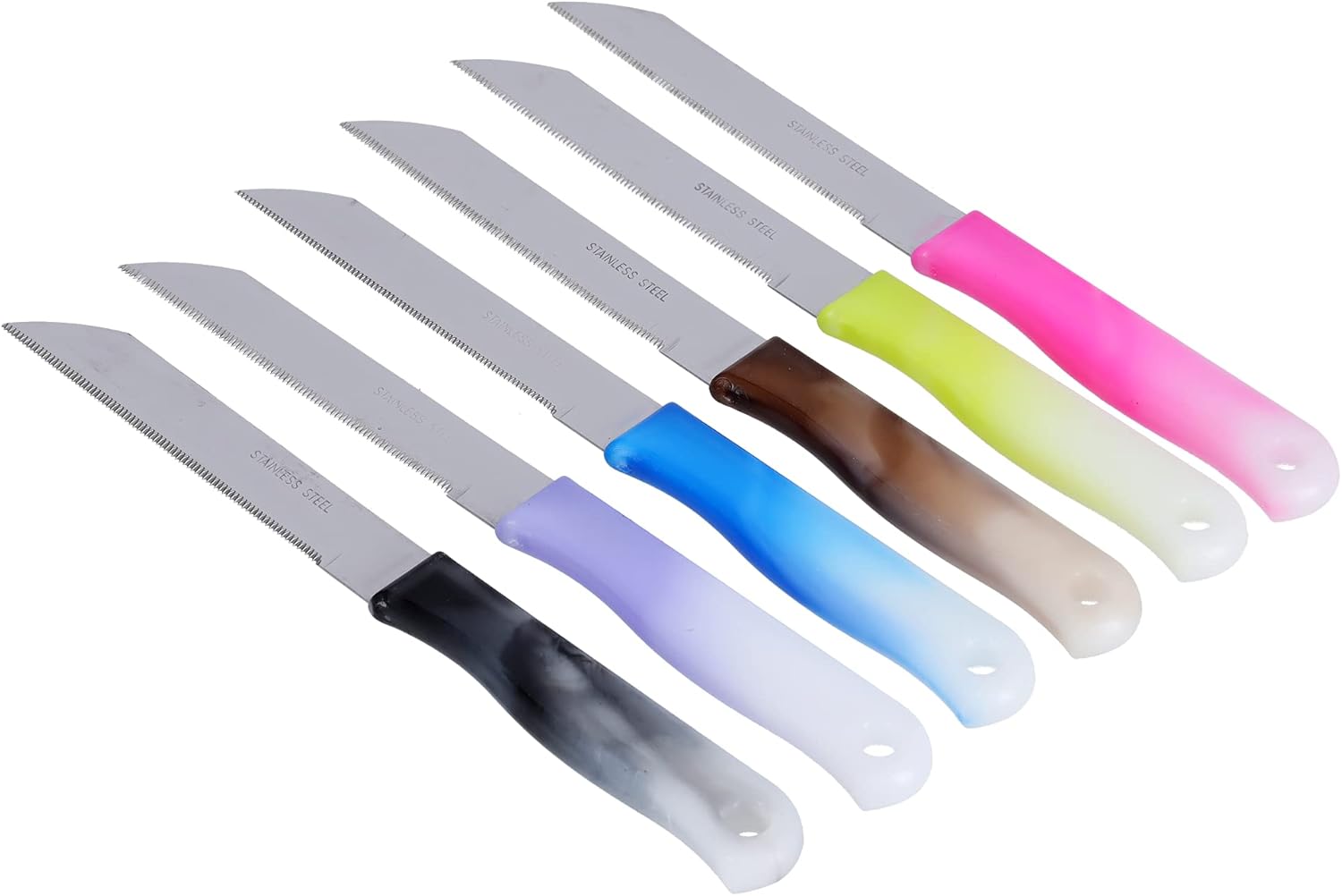 6pcs Colorful Serrated Knife Set