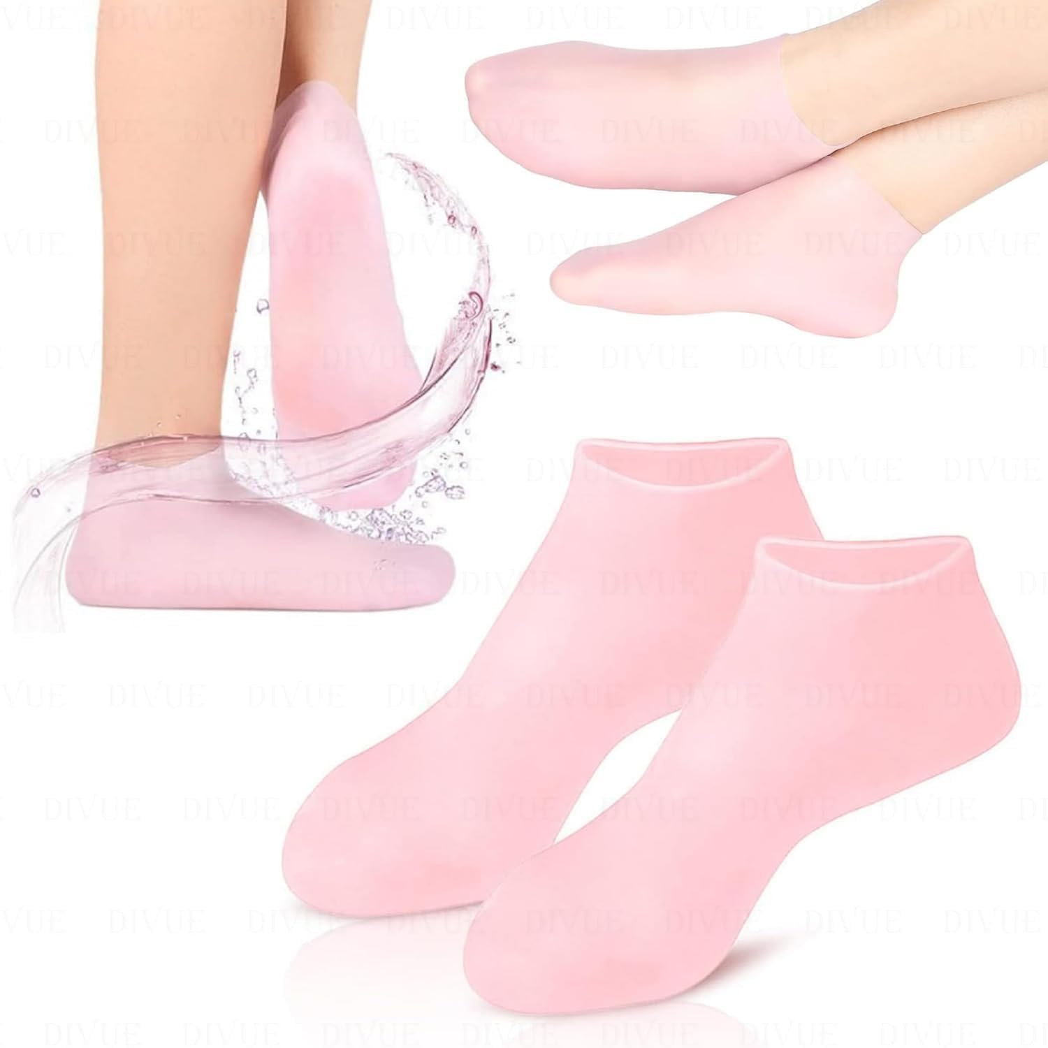 Silicone Moisturizing Socks (Pink)