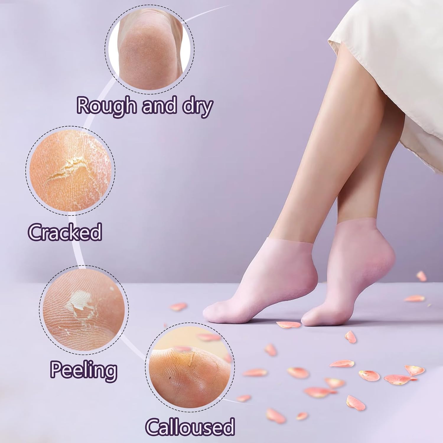 Silicone Moisturizing Socks (Pink)