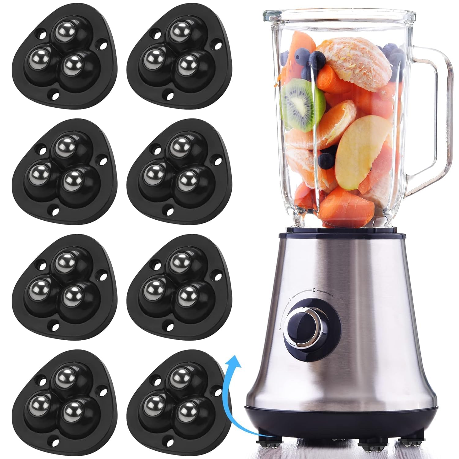Triangle Caster Wheel Set (Black)