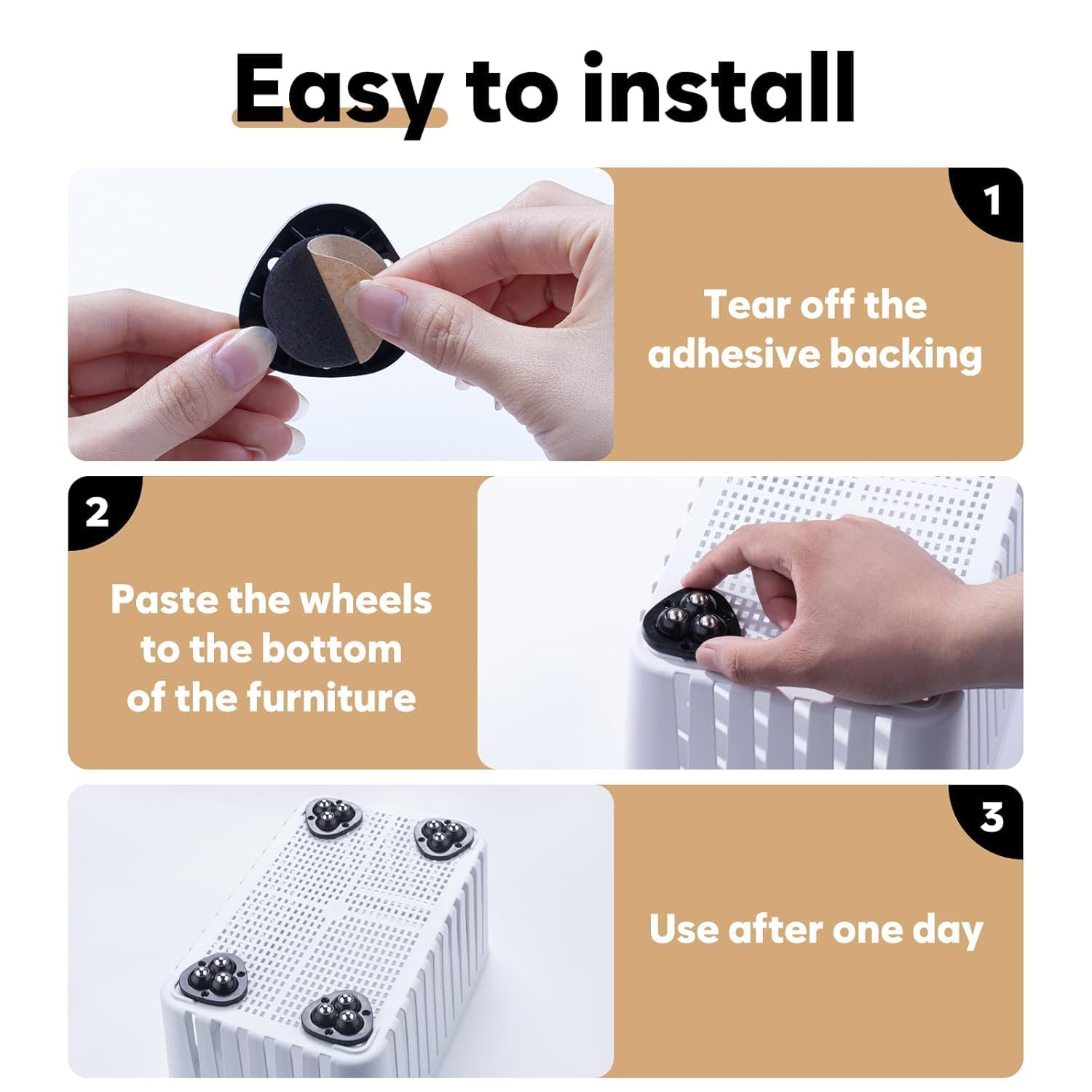 Triangle Caster Wheel Set (Black)