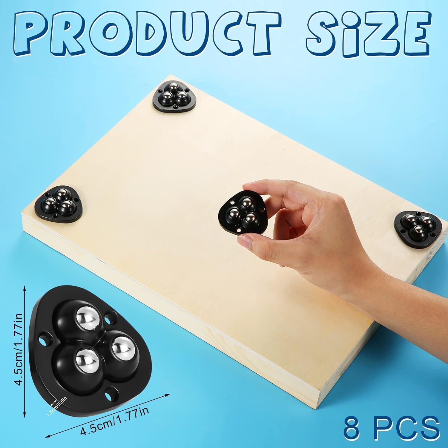 Triangle Caster Wheel Set (Black)