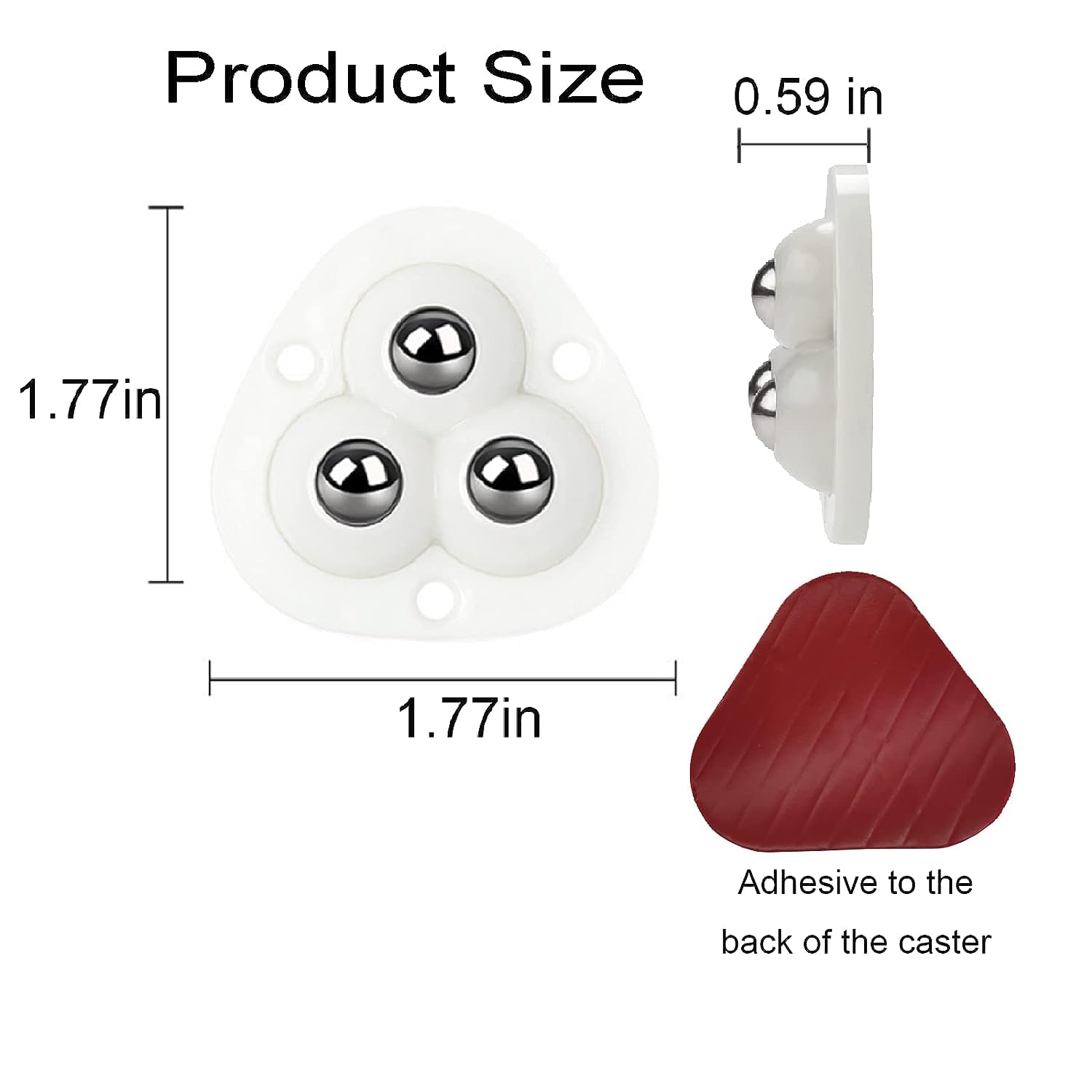 Triangle Caster Wheel Set of 4 Pcs