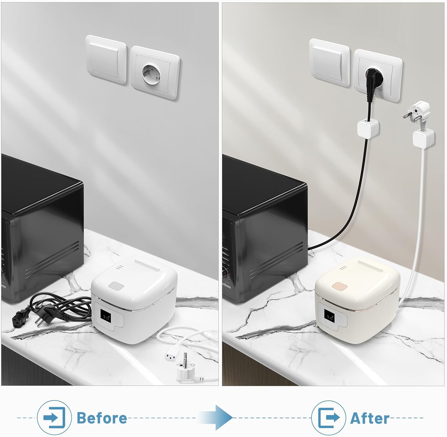 Magnetic Cable Organizer Clips 6pcs - White Color