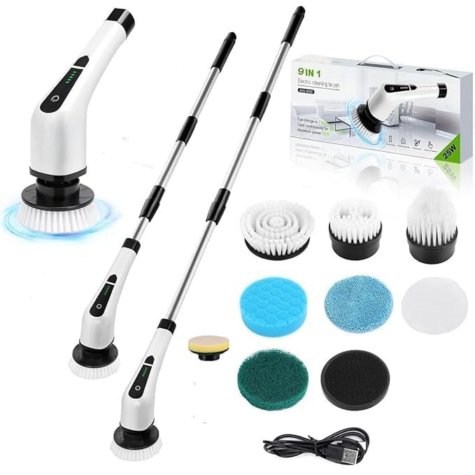 9-in-1 Electric Spin Cleaning Brush Scrubber 