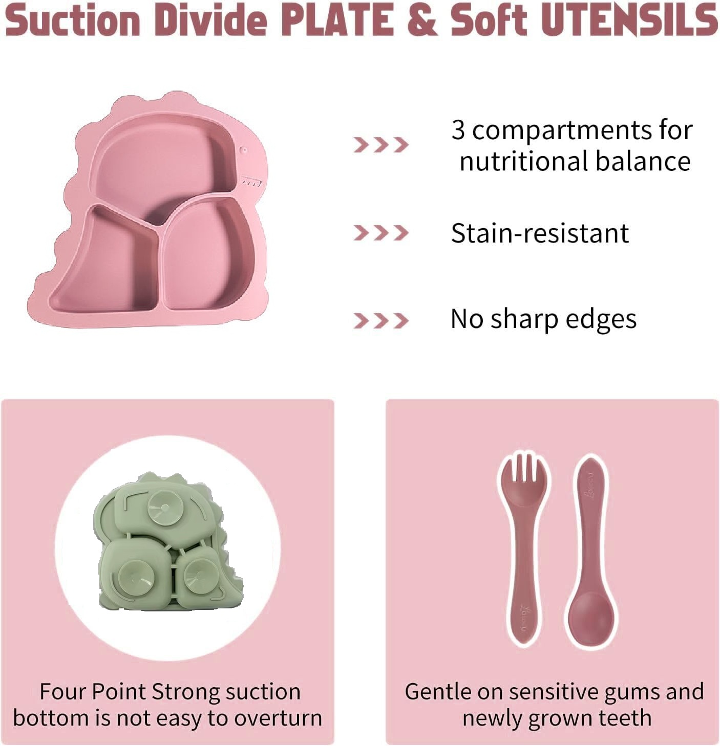6pcs Dragon Shape Baby Feeding Set (Wooden Spoon)